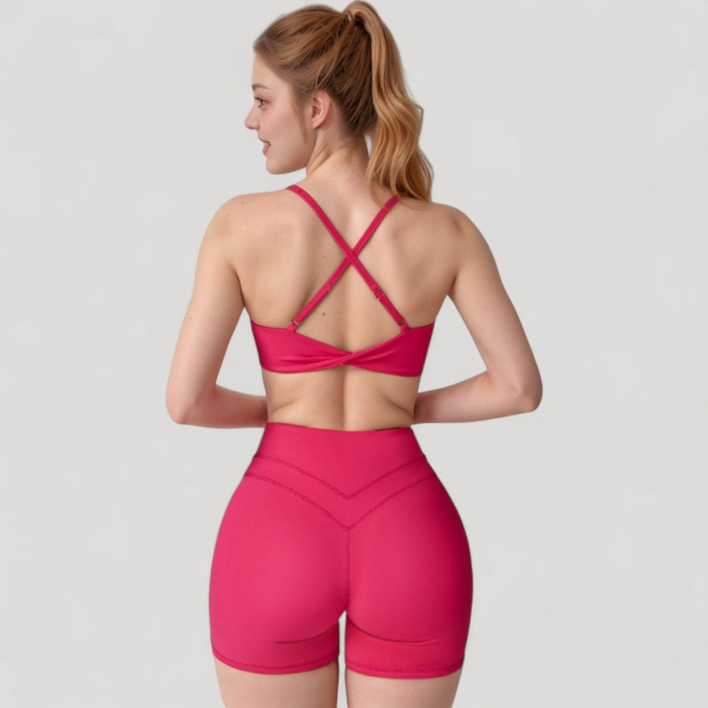 Anna-Kaci Active Women's High Waist Seamless Biker Shorts with Wide Waistband and Stretch Fit for Active Comfort - Small, Fuchsia