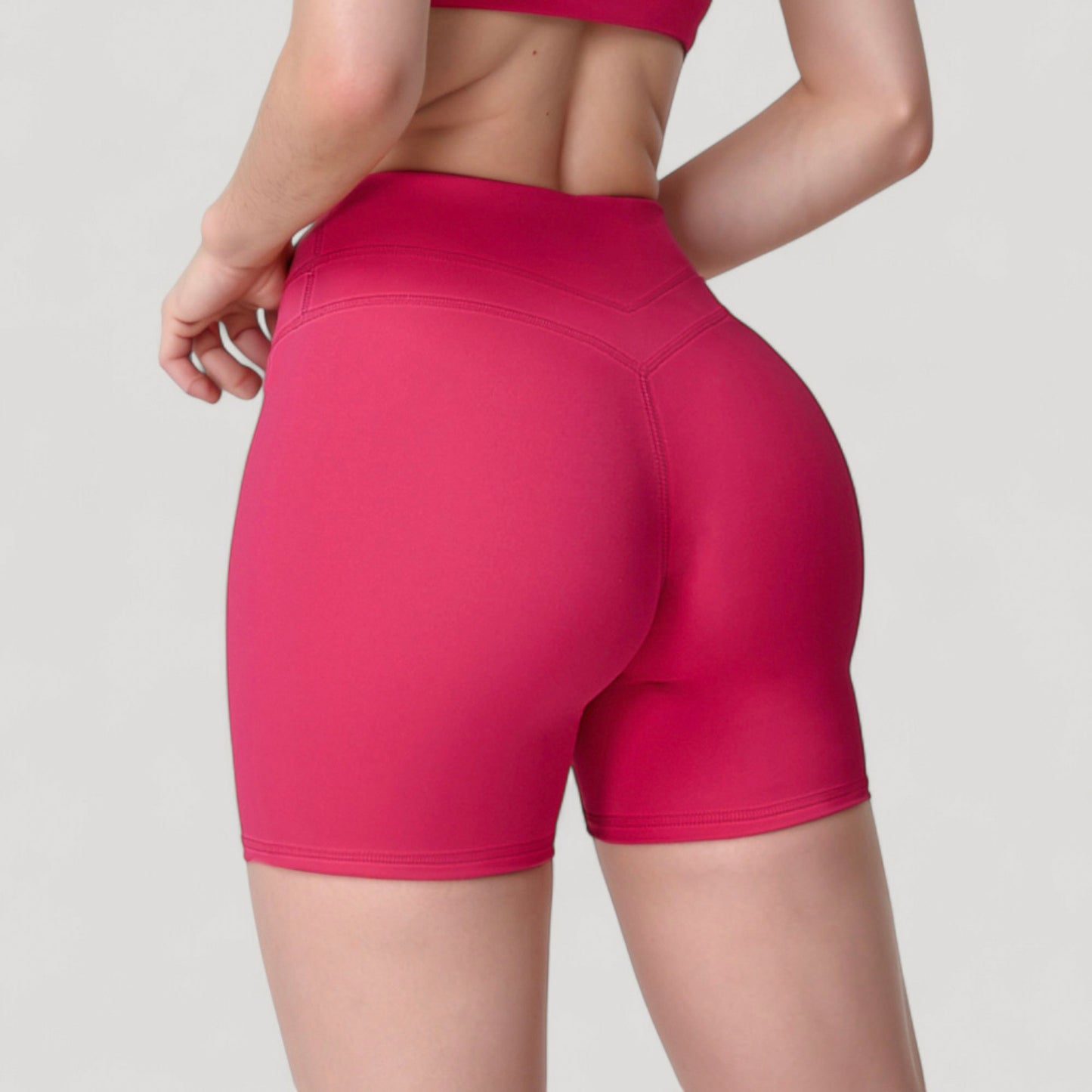 Anna-Kaci Active Women's High Waist Seamless Biker Shorts with Wide Waistband and Stretch Fit for Active Comfort - Small, Fuchsia