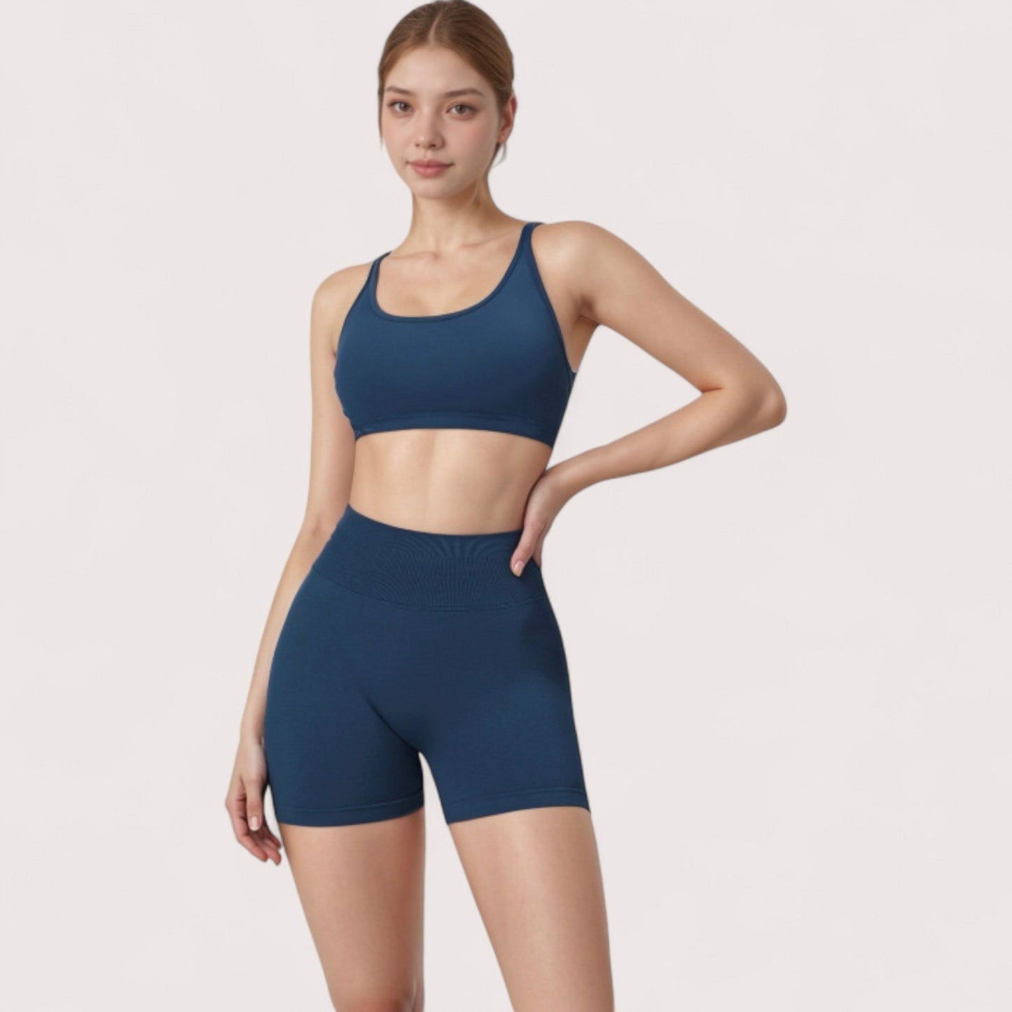 Anna-Kaci Active Women's High Waist Compression Biker Shorts with Sculpting Seam Detail and Stretch Fit Fabric - Small, Gray