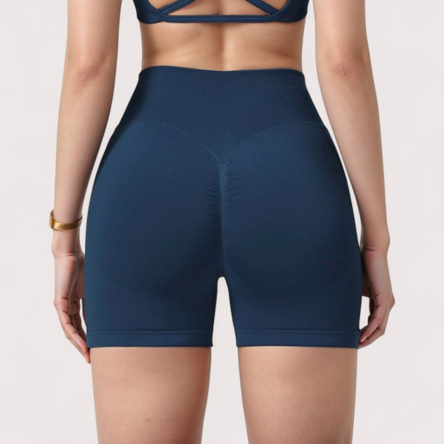 Anna-Kaci Active Women's High Waist Compression Biker Shorts with Sculpting Seam Detail and Stretch Fit Fabric - Small, Gray