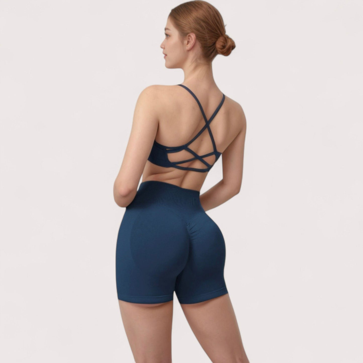 Anna-Kaci Active Women's High Waist Compression Biker Shorts with Sculpting Seam Detail and Stretch Fit Fabric - Small, Gray