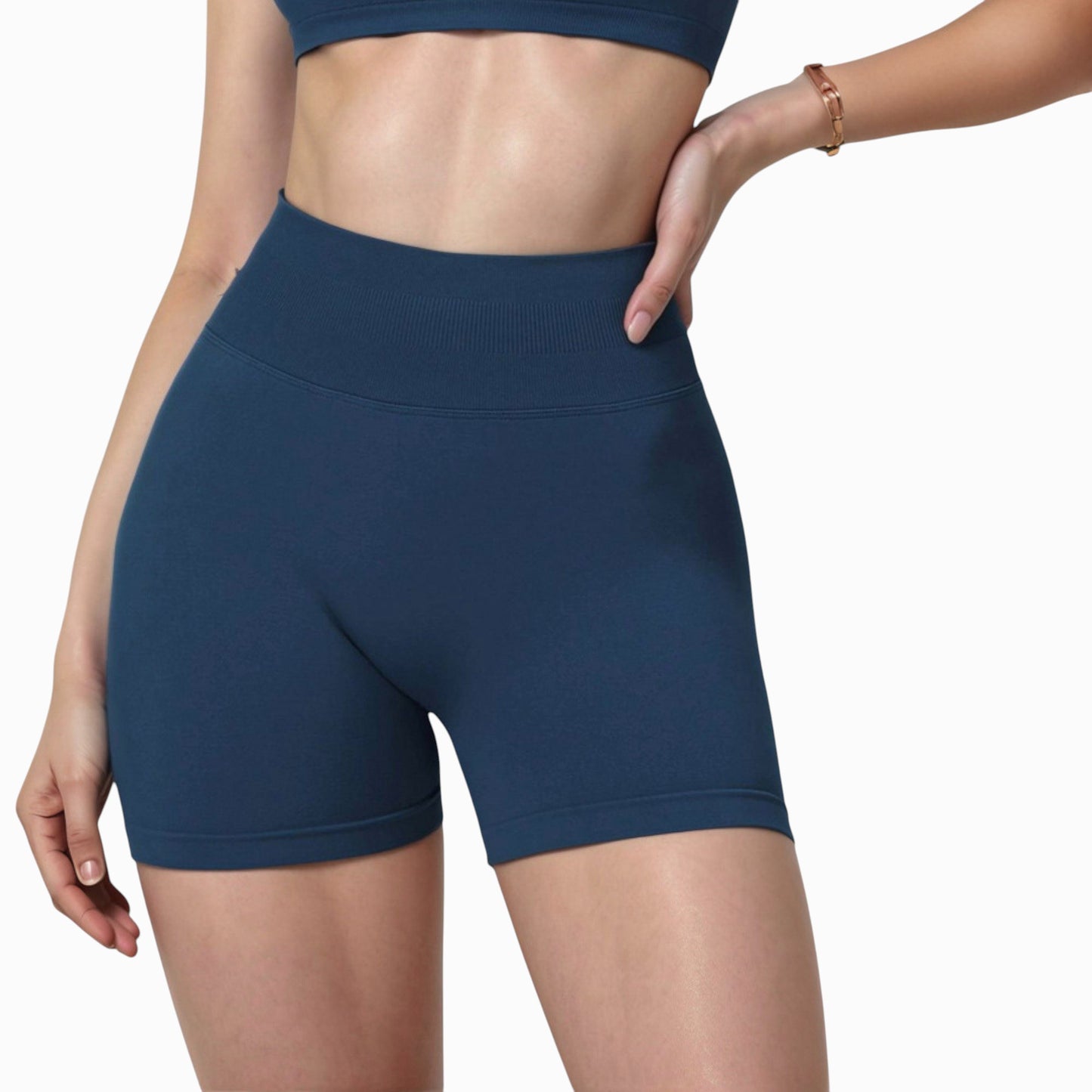 Anna-Kaci Active Women's High Waist Compression Biker Shorts with Sculpting Seam Detail and Stretch Fit Fabric - Small, Gray