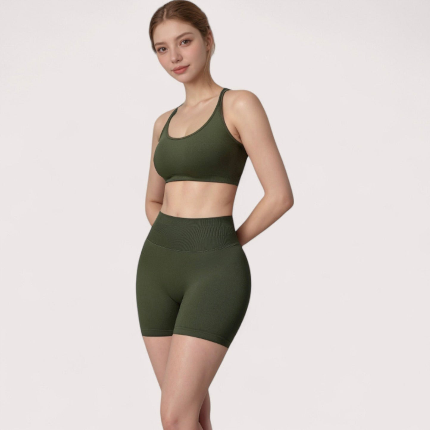 Anna-Kaci Active Women's High Waist Compression Biker Shorts with Sculpting Seam Detail and Stretch Fit Fabric - Small, Gray