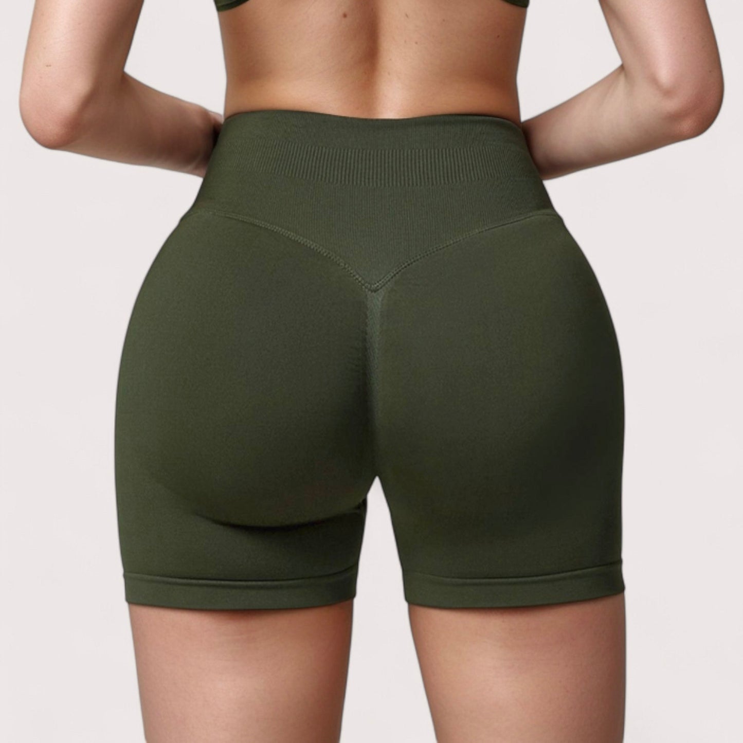 Anna-Kaci Active Women's High Waist Compression Biker Shorts with Sculpting Seam Detail and Stretch Fit Fabric - Small, Gray