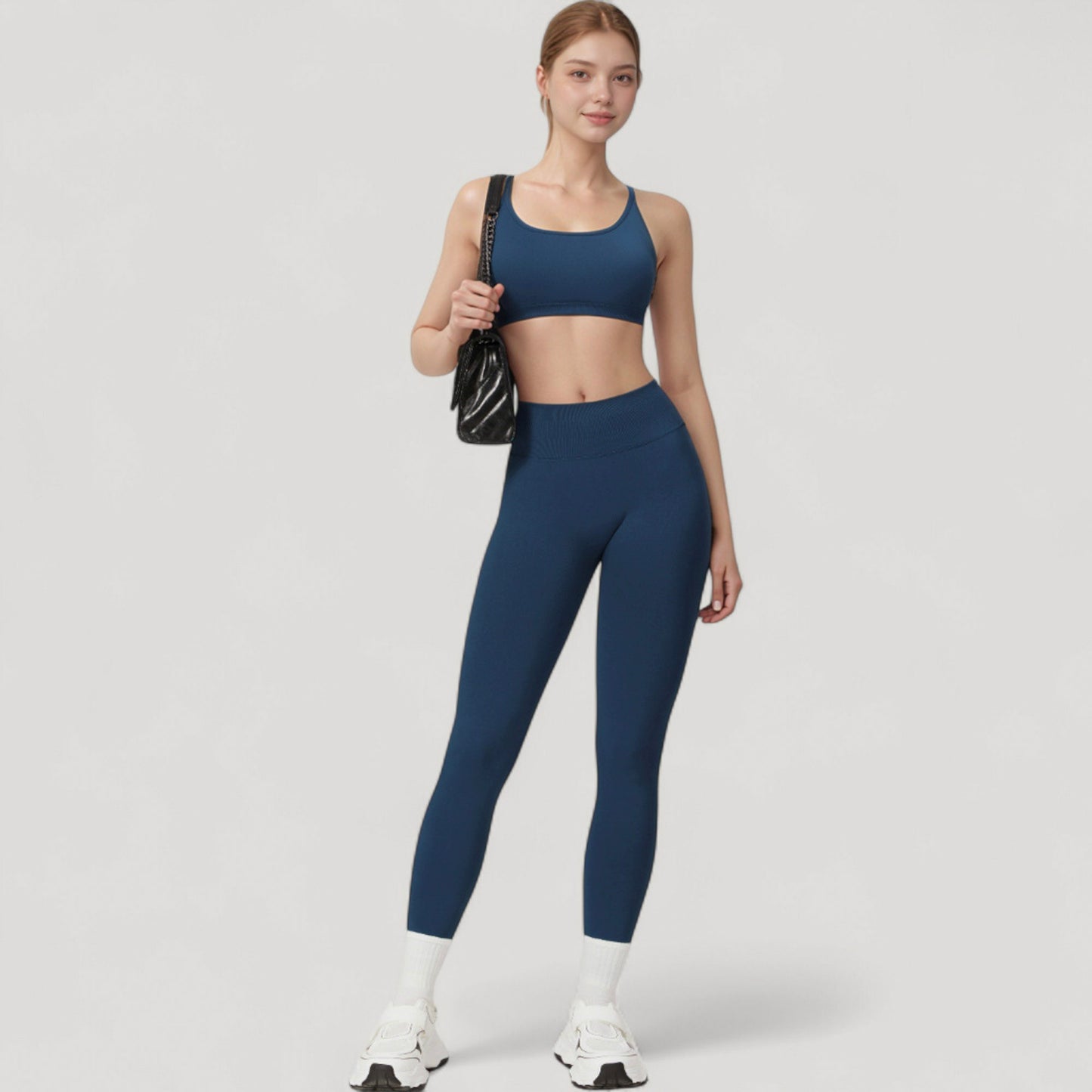 Anna-Kaci Active Women's Seamless High Waist Compression Leggings with Sculpting Back Detail and Stretch Knit Fabric - Small, Gray