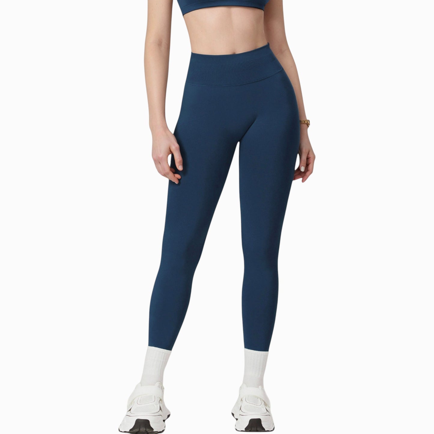 Anna-Kaci Active Women's Seamless High Waist Compression Leggings with Sculpting Back Detail and Stretch Knit Fabric - Small, Gray