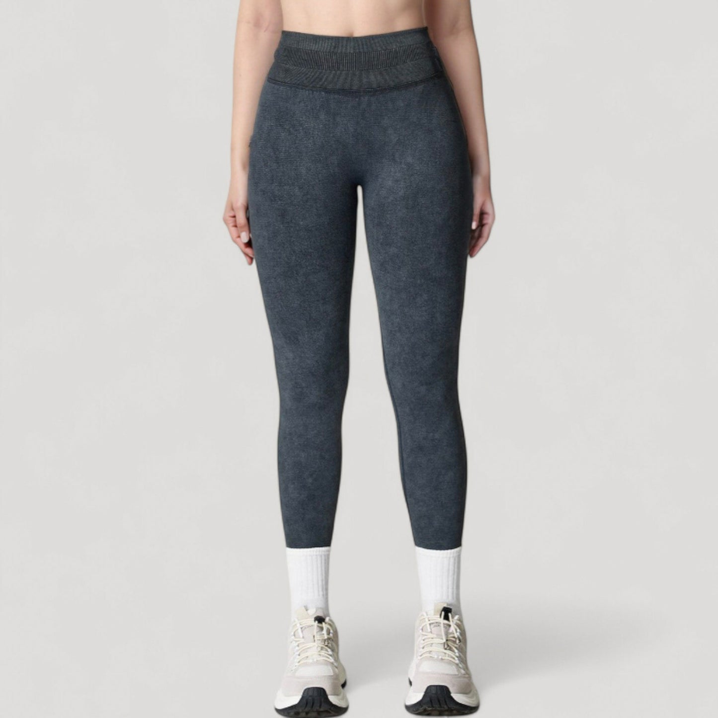 Anna-Kaci Women's Seamless Ribbed High Waist Full Length Leggings with Compression Fit