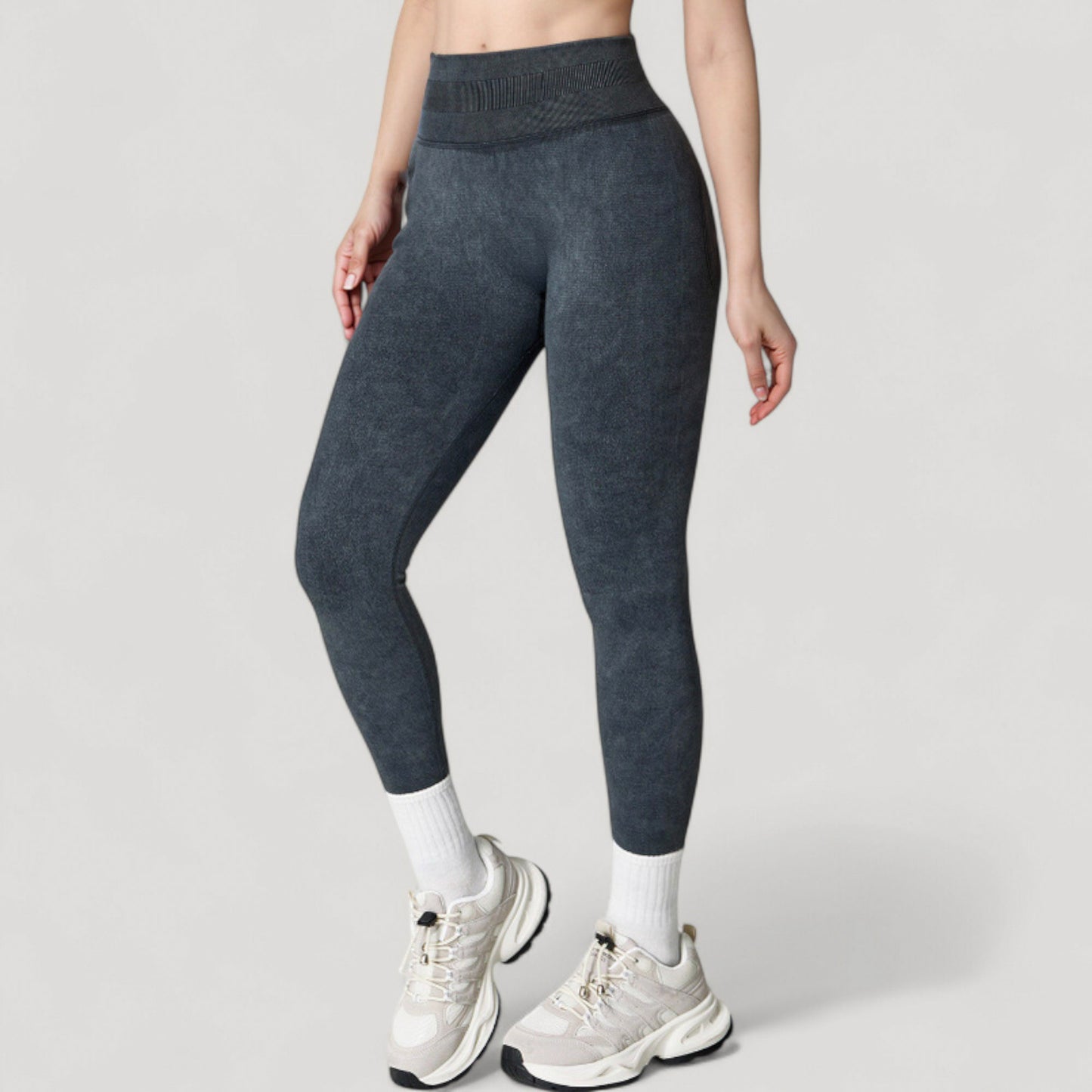 Anna-Kaci Women's Seamless Ribbed High Waist Full Length Leggings with Compression Fit
