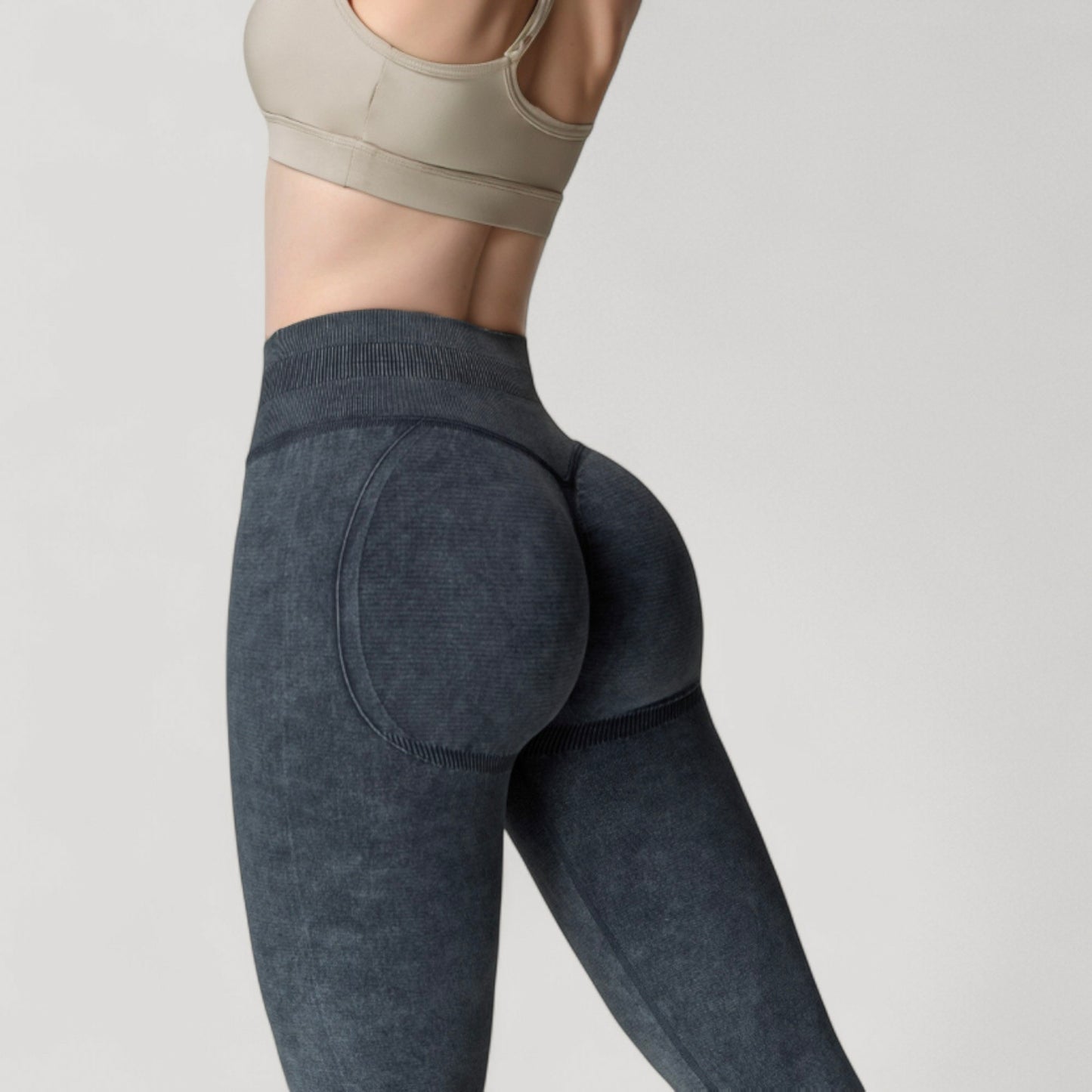 Anna-Kaci Women's Seamless Ribbed High Waist Full Length Leggings with Compression Fit