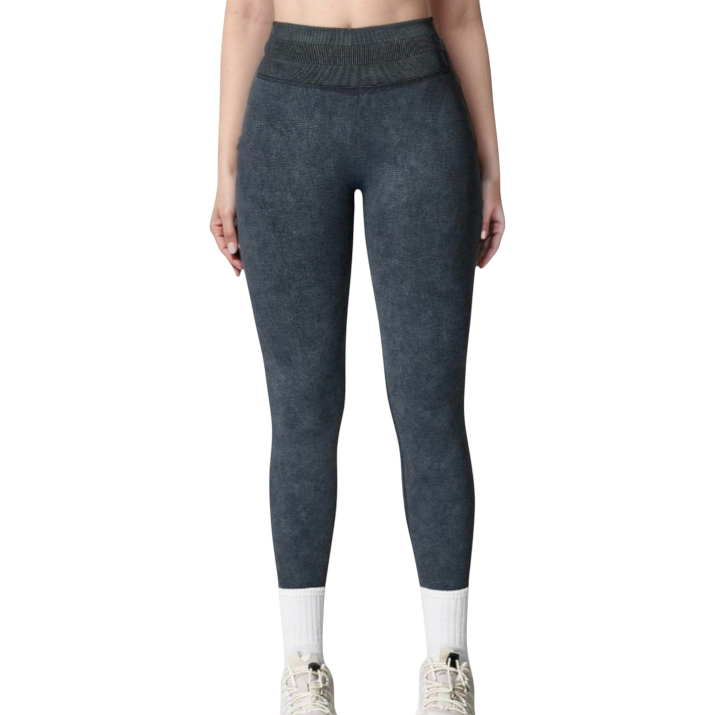Anna-Kaci Women's Seamless Ribbed High Waist Full Length Leggings with Compression Fit