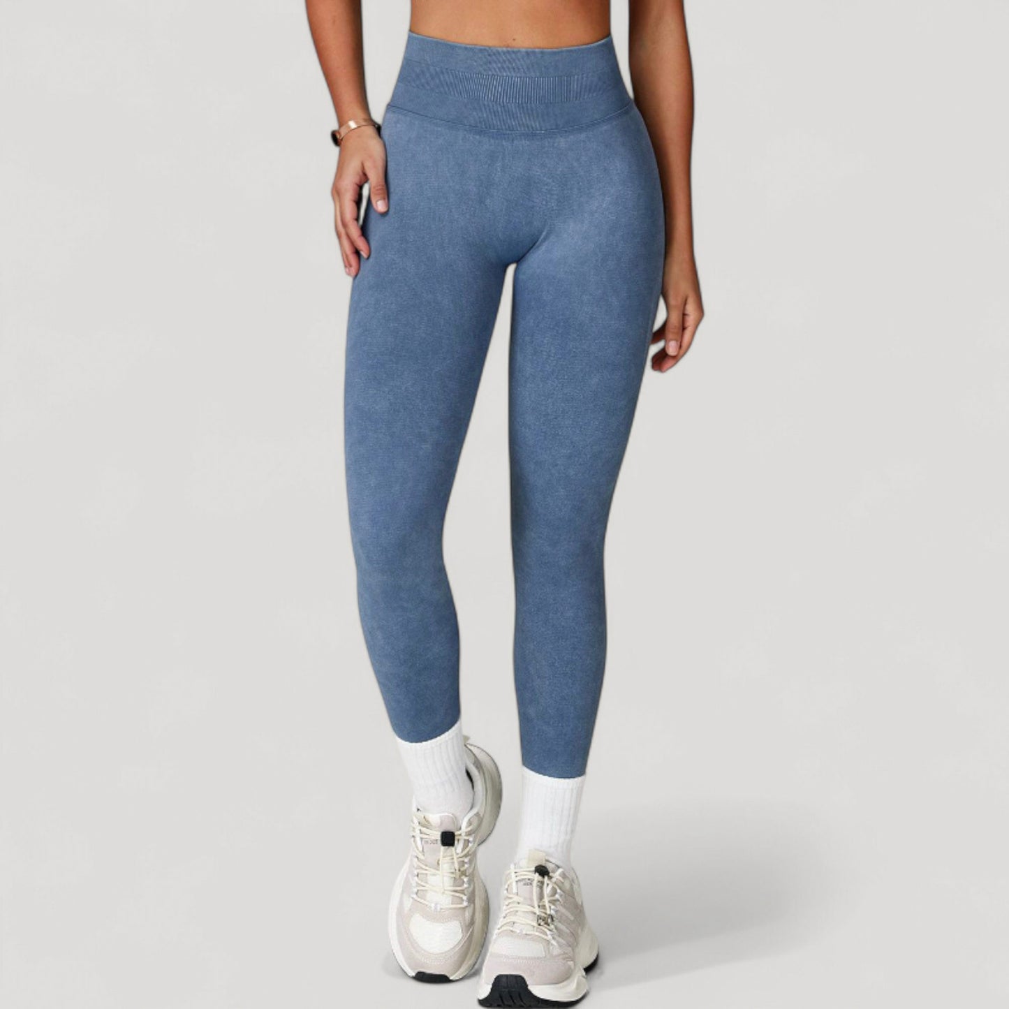 Anna-Kaci Women's Seamless Ribbed High Waist Full Length Leggings with Compression Fit