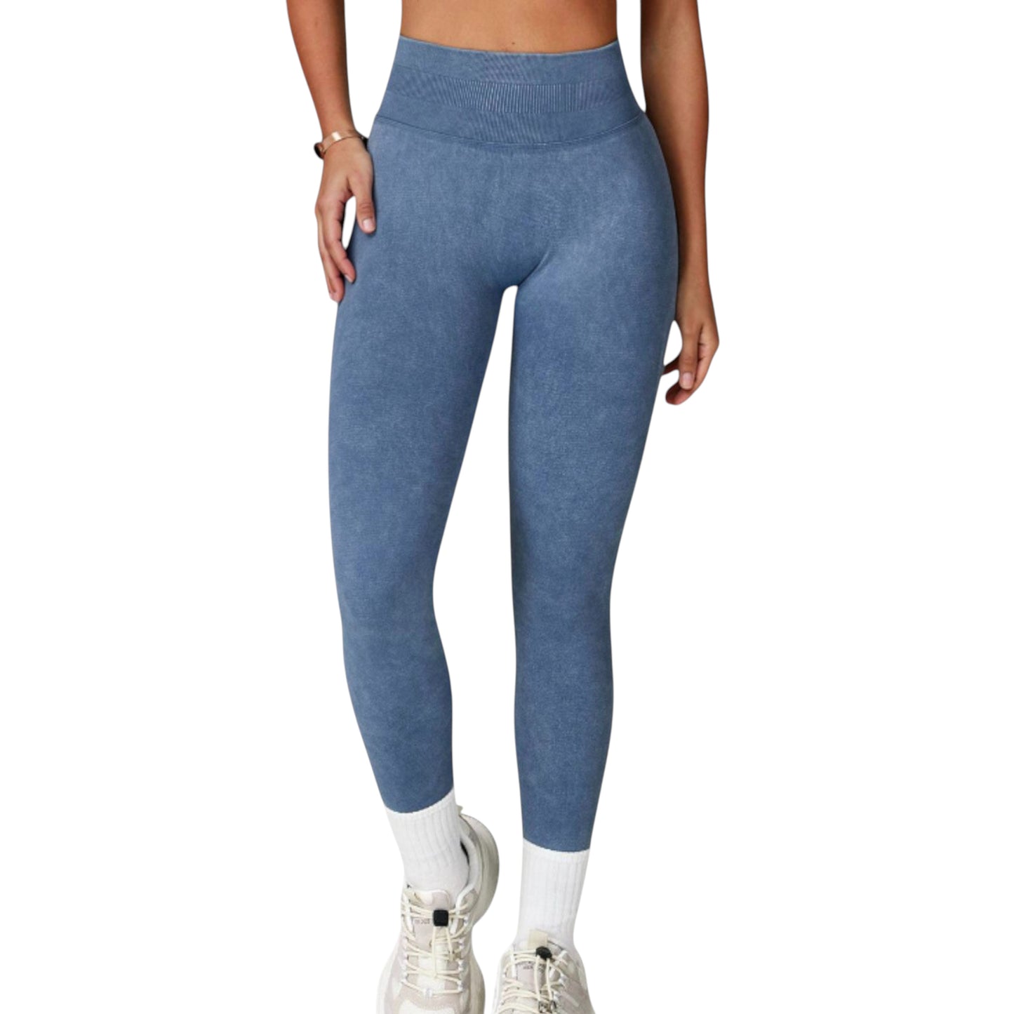 Anna-Kaci Women's Seamless Ribbed High Waist Full Length Leggings with Compression Fit