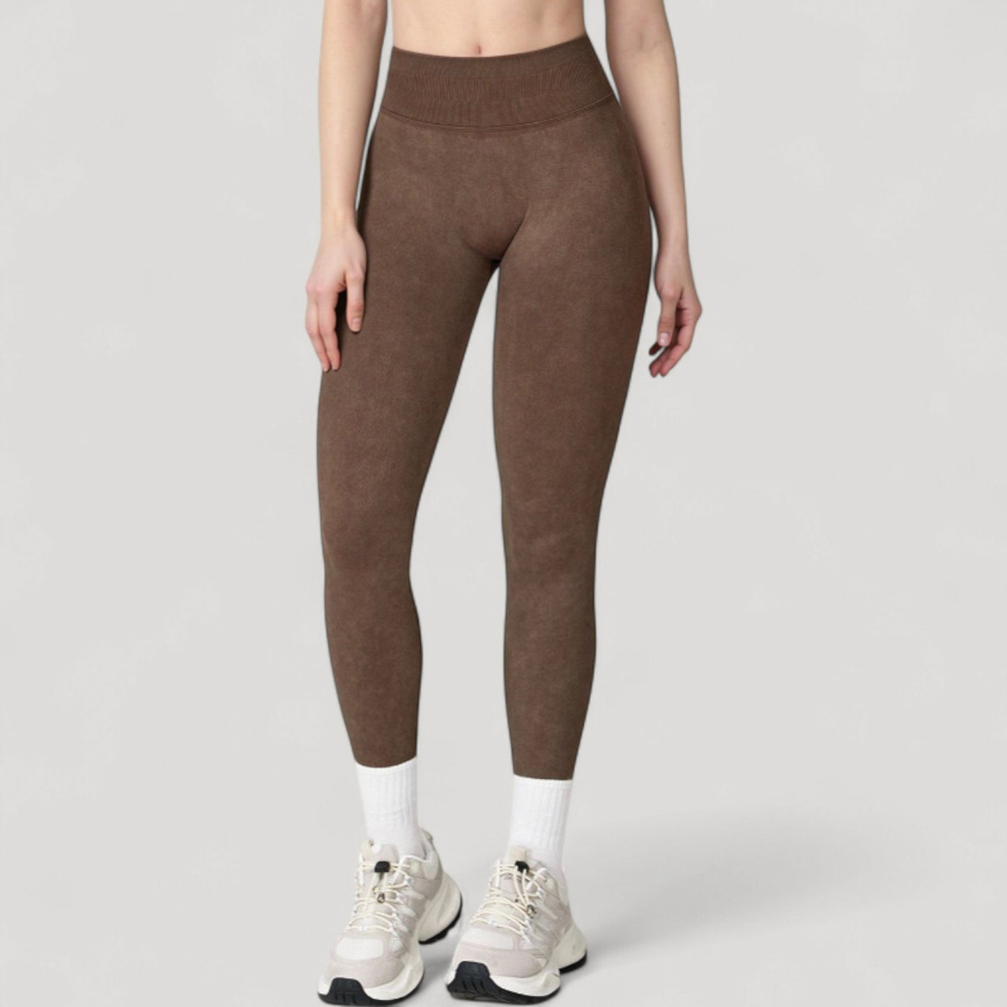 Anna-Kaci Women's Seamless Ribbed High Waist Full Length Leggings with Compression Fit