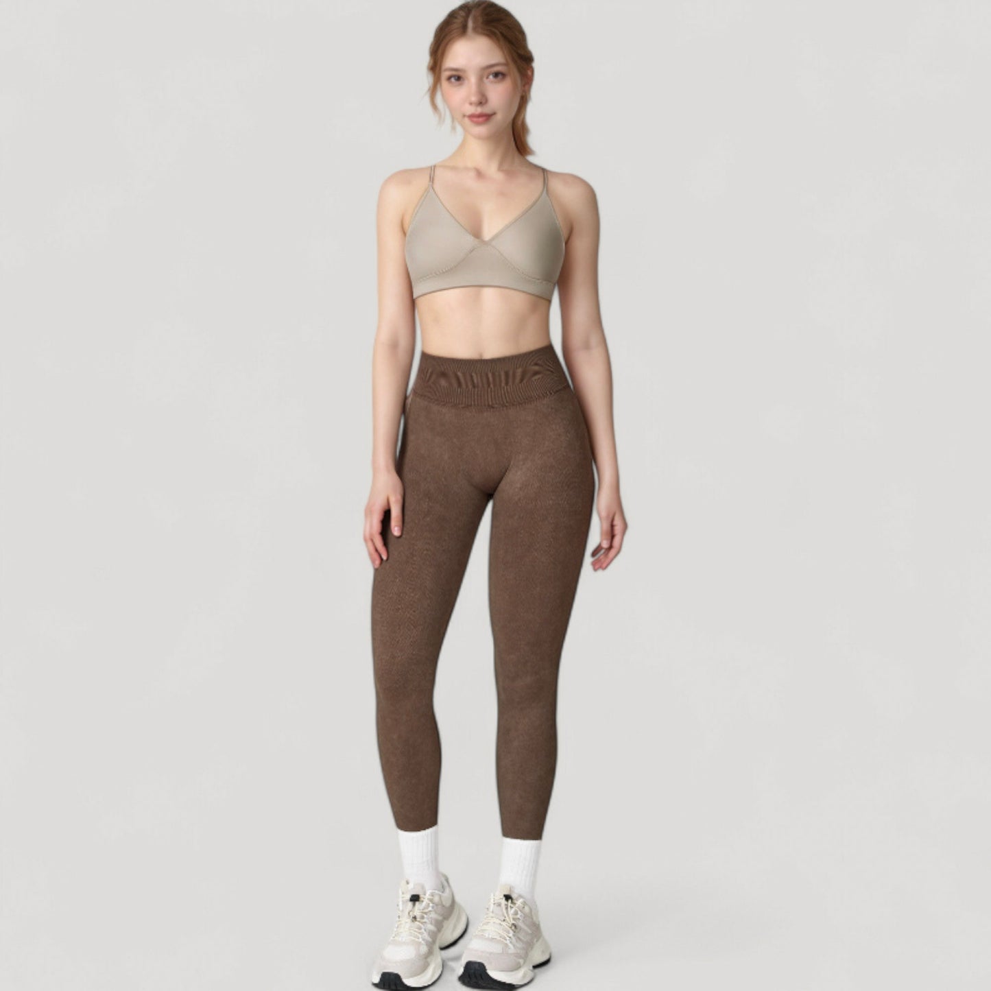 Anna-Kaci Women's Seamless Ribbed High Waist Full Length Leggings with Compression Fit