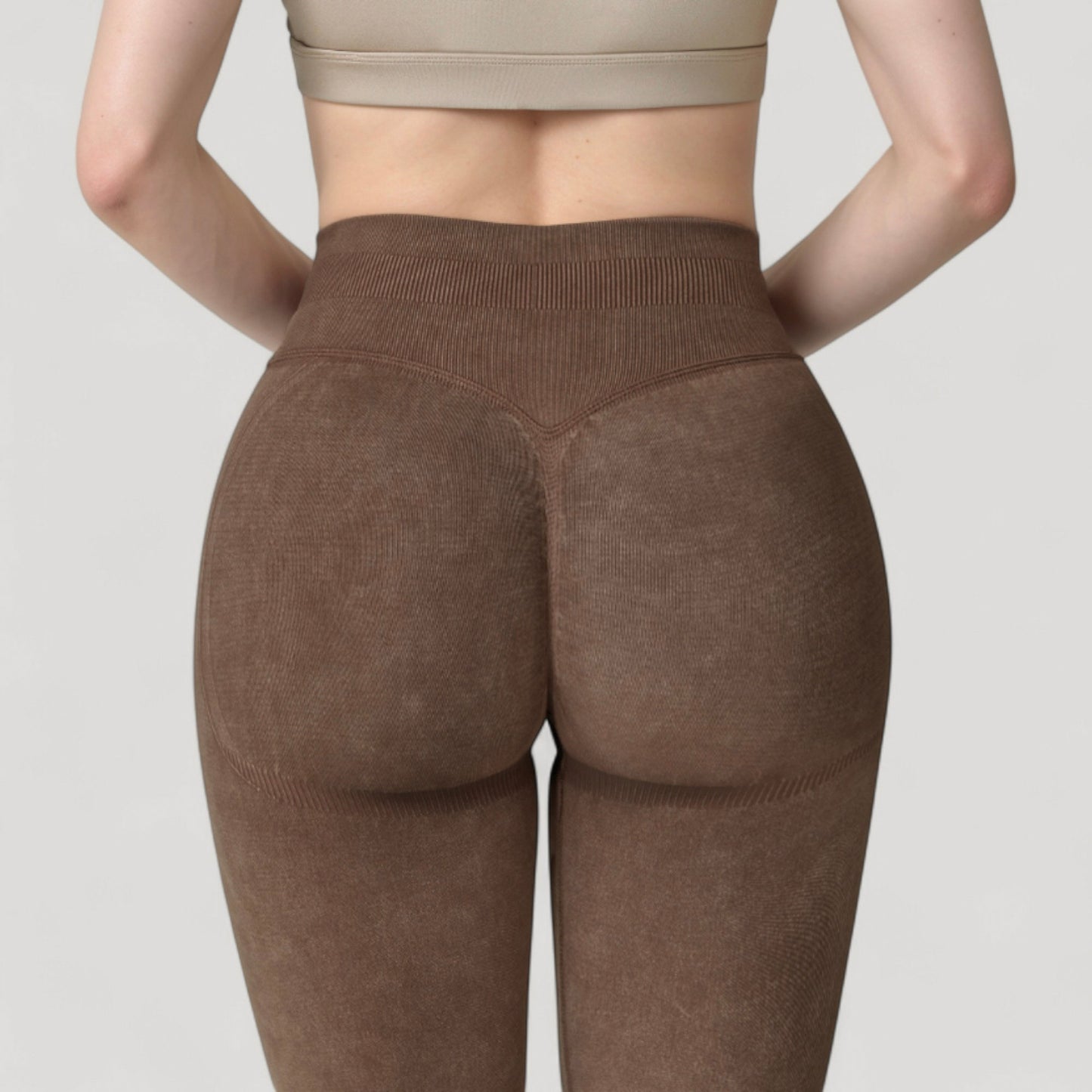 Anna-Kaci Women's Seamless Ribbed High Waist Full Length Leggings with Compression Fit
