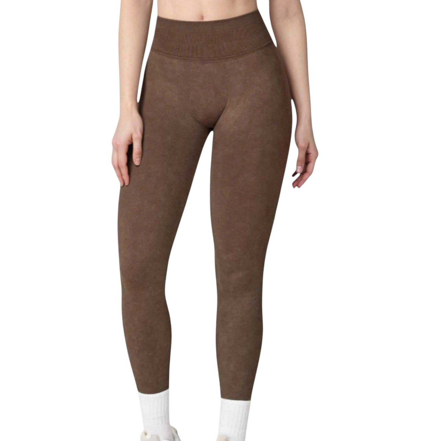 Anna-Kaci Women's Seamless Ribbed High Waist Full Length Leggings with Compression Fit