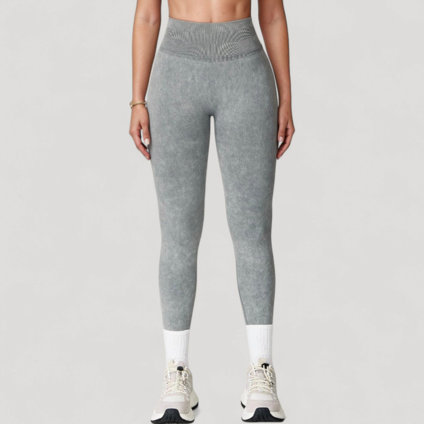 Anna-Kaci Women's Seamless Ribbed High Waist Full Length Leggings with Compression Fit