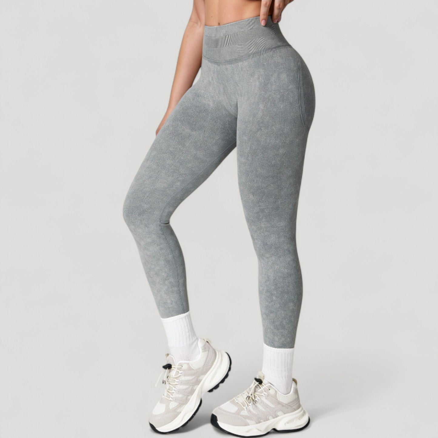Anna-Kaci Women's Seamless Ribbed High Waist Full Length Leggings with Compression Fit
