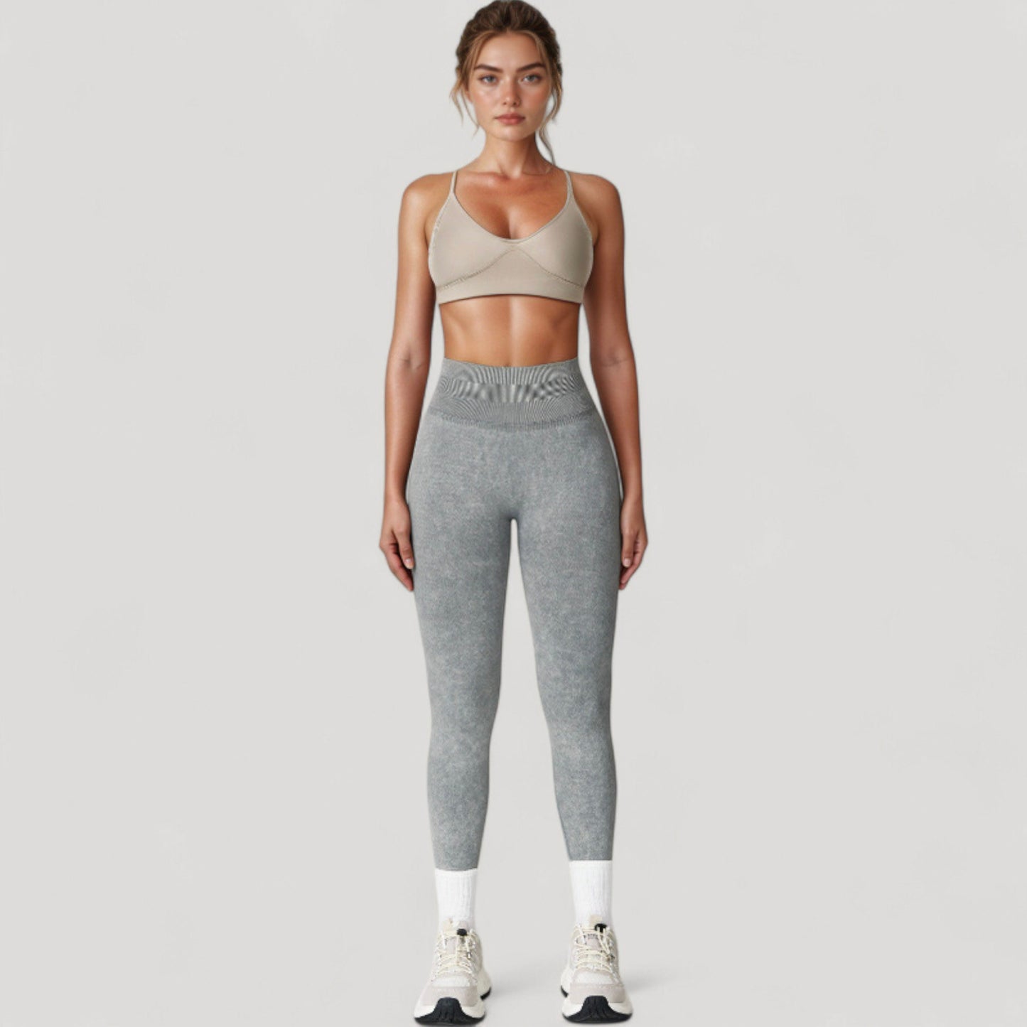 Anna-Kaci Women's Seamless Ribbed High Waist Full Length Leggings with Compression Fit