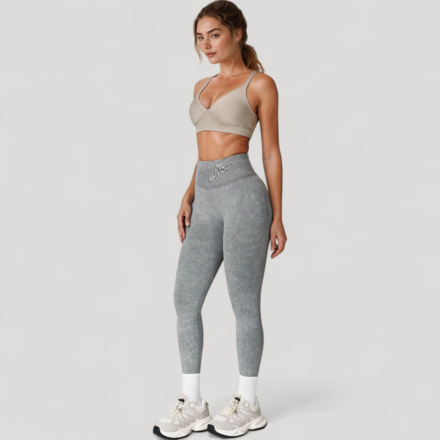 Anna-Kaci Women's Seamless Ribbed High Waist Full Length Leggings with Compression Fit