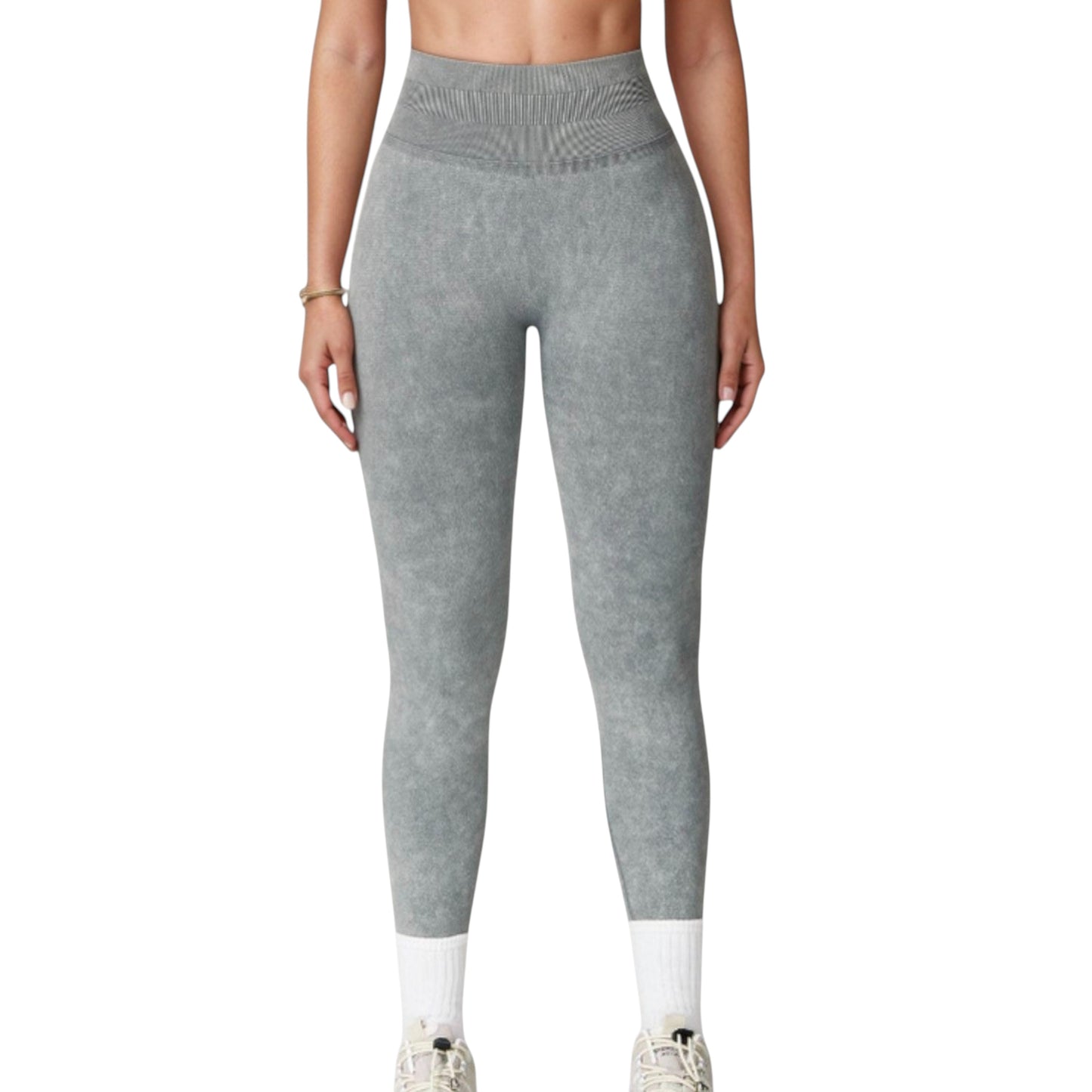 Anna-Kaci Women's Seamless Ribbed High Waist Full Length Leggings with Compression Fit