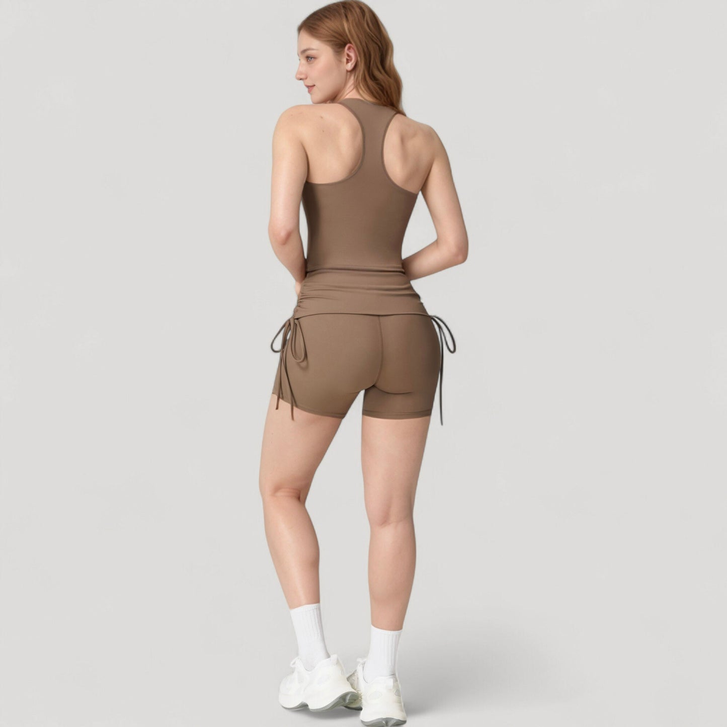 Anna-Kaci Active Women's V-Neck Cropped Tank Top with Racer-Inspired Straps and Smooth Contour Fit for Activewear