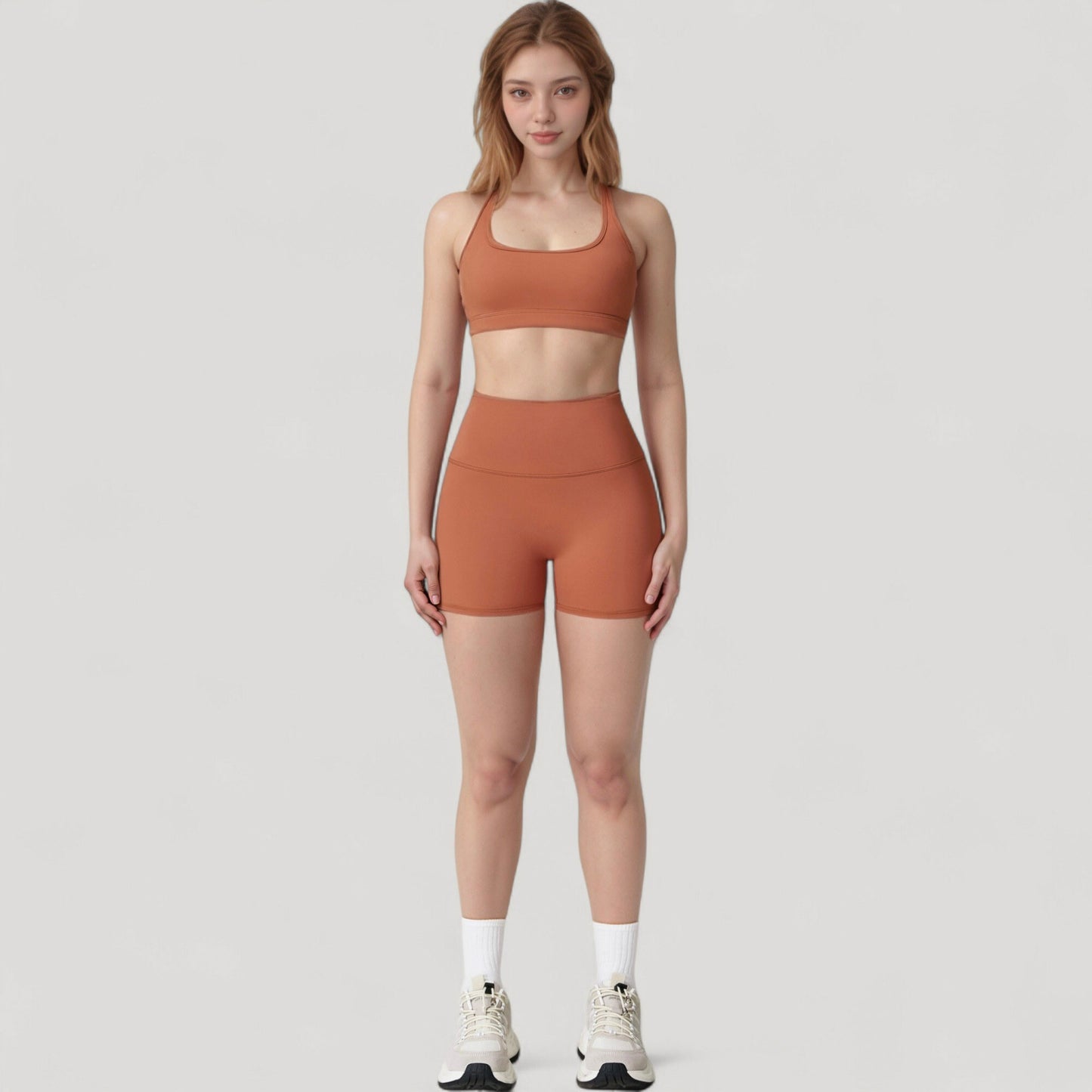 Anna-Kaci Active Women's High Neck Sports Bra with Minimalist T-Back Strap Design and Smooth Stretch Compression Fit
