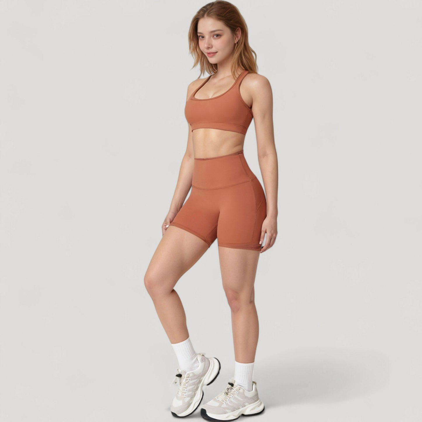 Anna-Kaci Active Women's High Neck Sports Bra with Minimalist T-Back Strap Design and Smooth Stretch Compression Fit