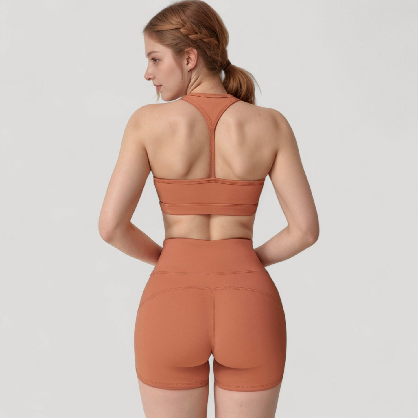 Anna-Kaci Active Women's High Neck Sports Bra with Minimalist T-Back Strap Design and Smooth Stretch Compression Fit