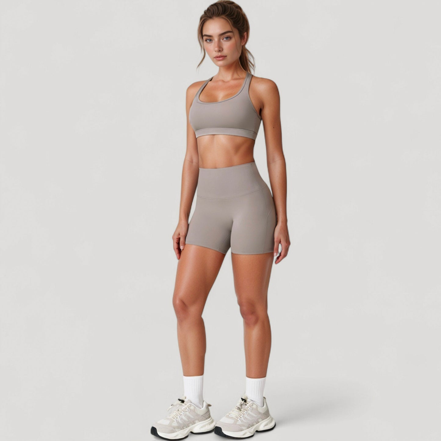 Anna-Kaci Active Women's High Neck Sports Bra with Minimalist T-Back Strap Design and Smooth Stretch Compression Fit