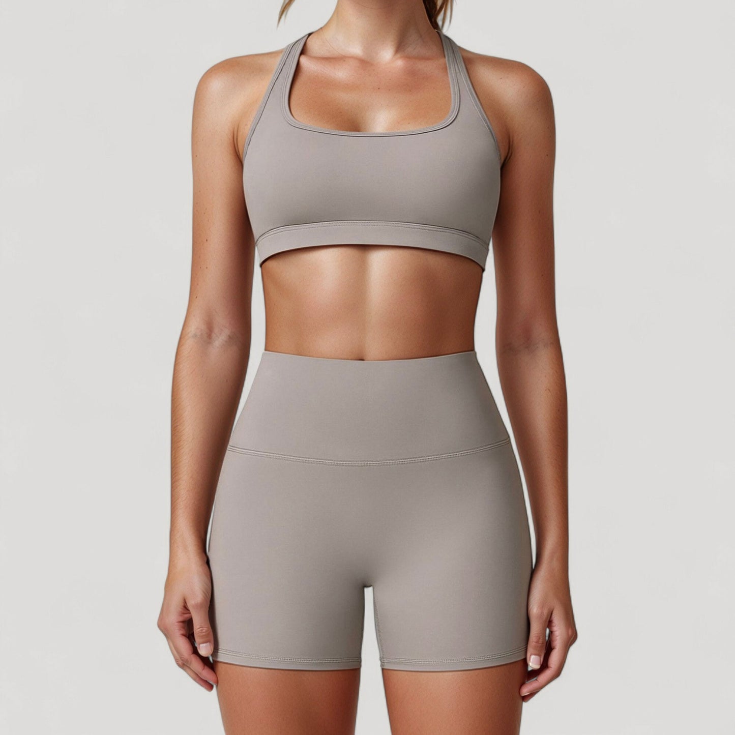 Anna-Kaci Active Women's High Neck Sports Bra with Minimalist T-Back Strap Design and Smooth Stretch Compression Fit