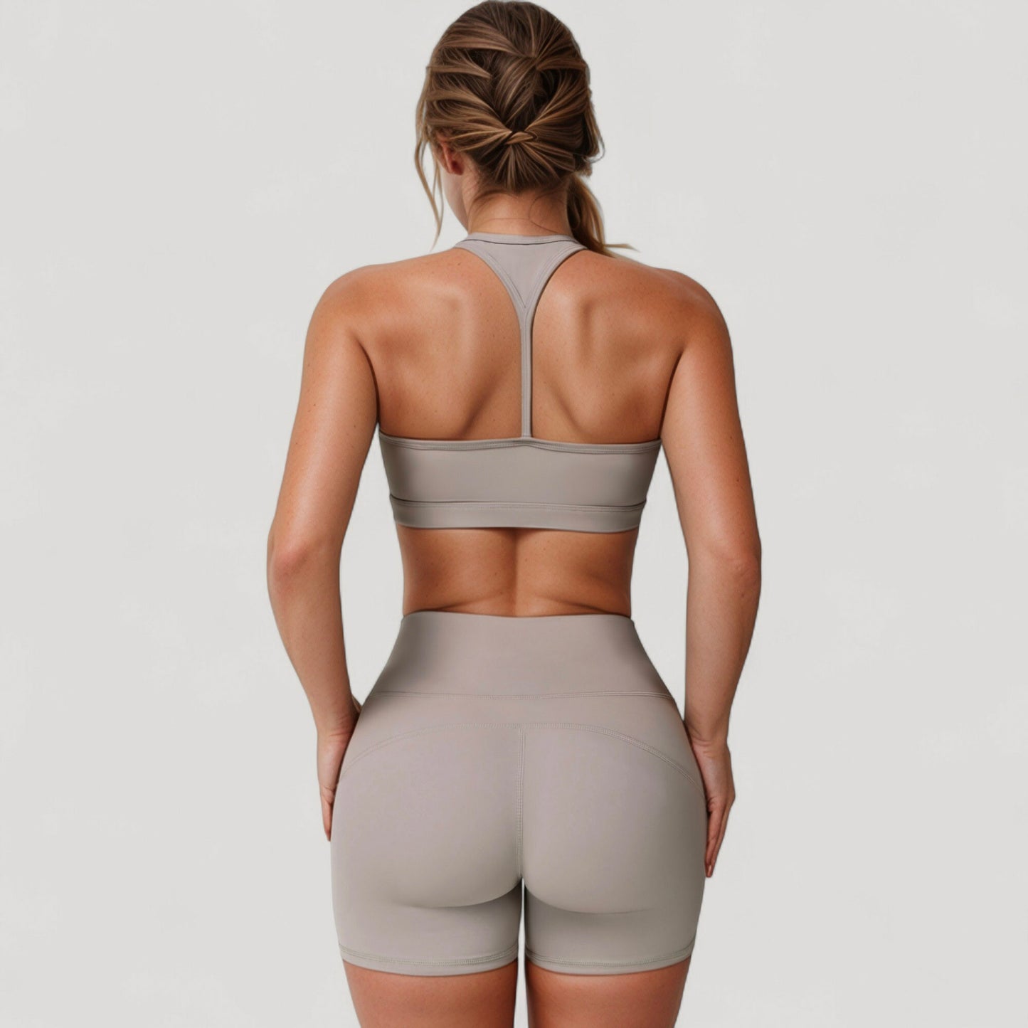 Anna-Kaci Active Women's High Neck Sports Bra with Minimalist T-Back Strap Design and Smooth Stretch Compression Fit