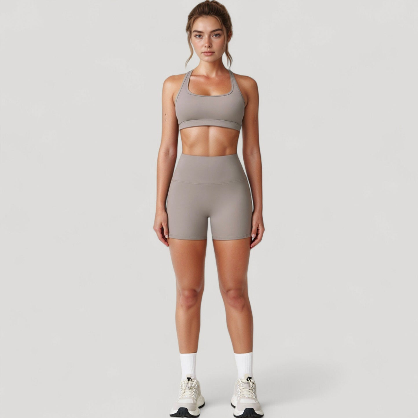 Anna-Kaci Active Women's High Neck Sports Bra with Minimalist T-Back Strap Design and Smooth Stretch Compression Fit
