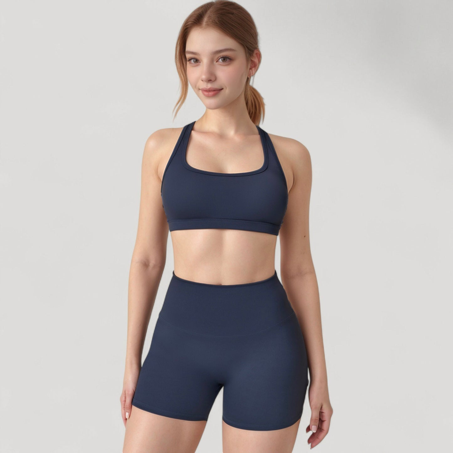 Anna-Kaci Active Women's High Neck Sports Bra with Minimalist T-Back Strap Design and Smooth Stretch Compression Fit
