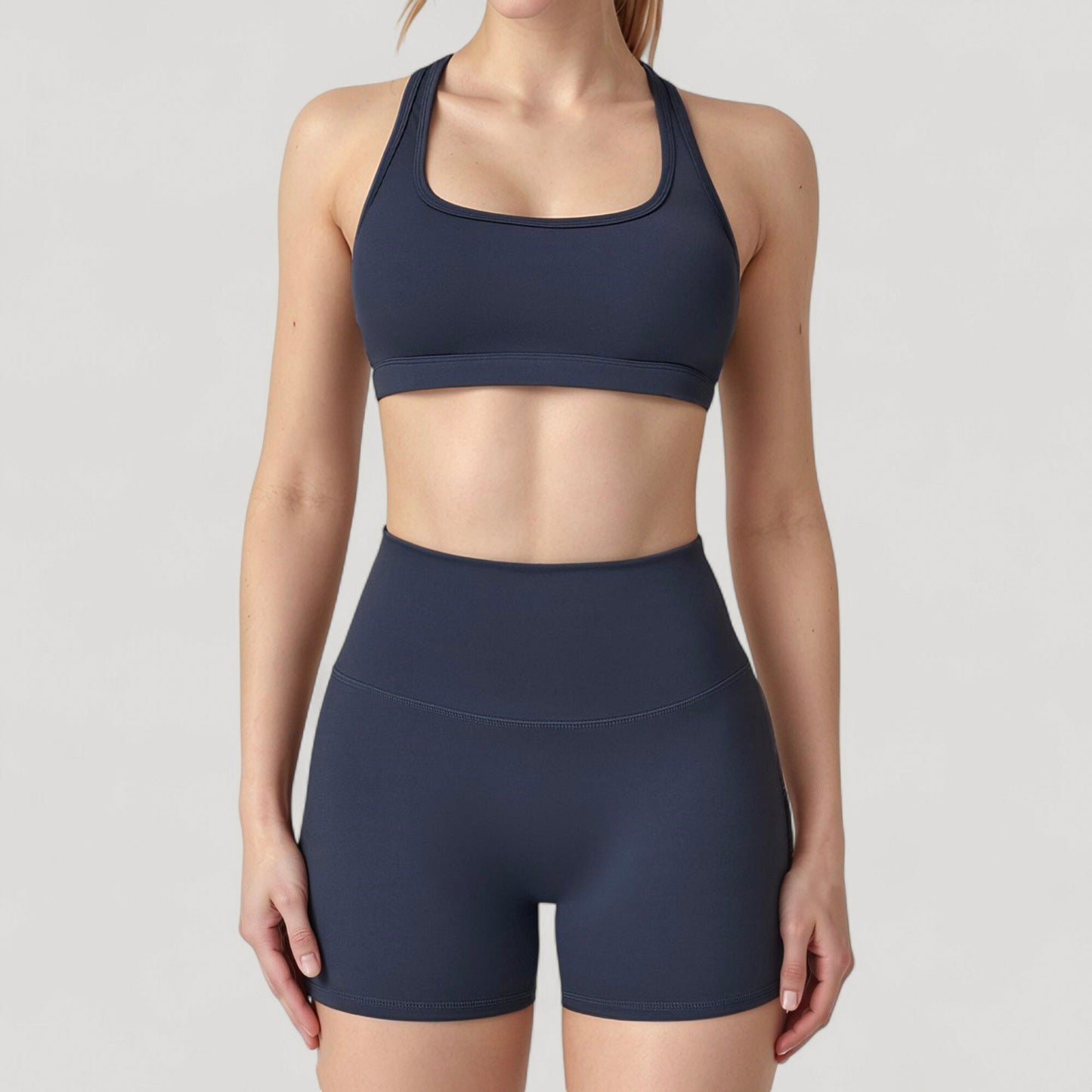 Anna-Kaci Active Women's High Neck Sports Bra with Minimalist T-Back Strap Design and Smooth Stretch Compression Fit