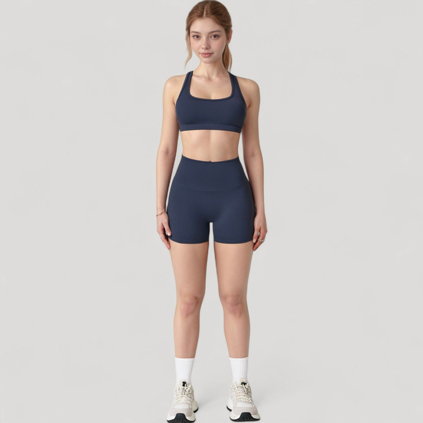 Anna-Kaci Active Women's High Neck Sports Bra with Minimalist T-Back Strap Design and Smooth Stretch Compression Fit