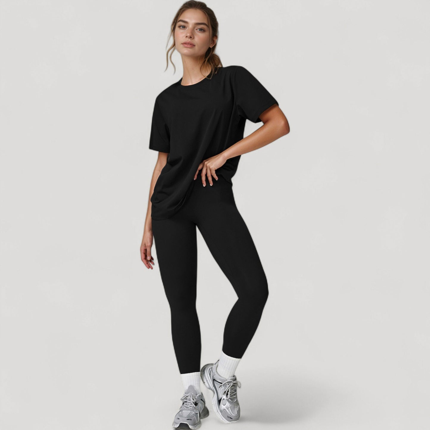 Anna-Kaci Active Women's Relaxed Fit Crew Neck T-Shirt with Short Sleeves and Soft Stretch Fabric for Everyday Comfort