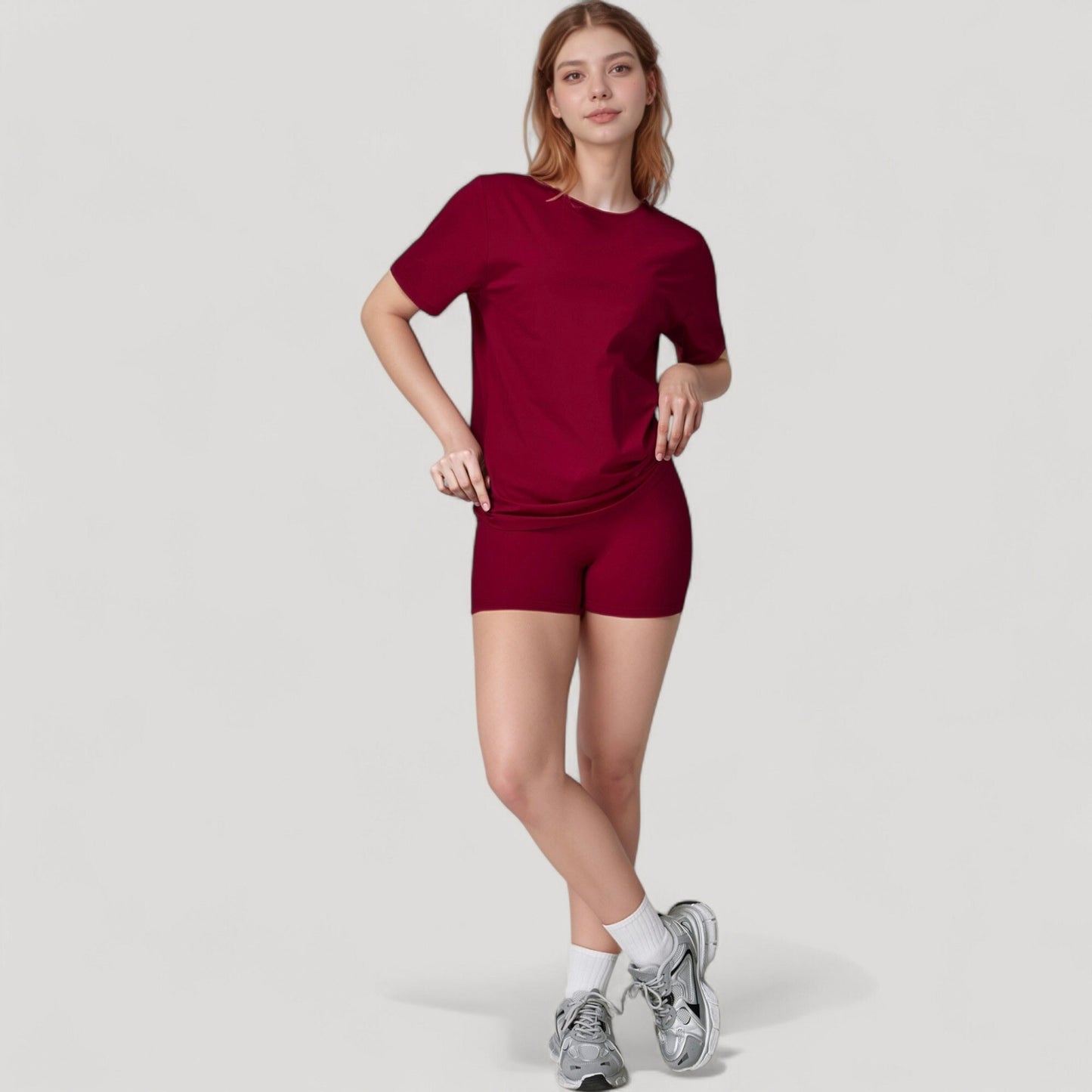Anna-Kaci Active Women's Relaxed Fit Crew Neck T-Shirt with Short Sleeves and Soft Stretch Fabric for Everyday Comfort