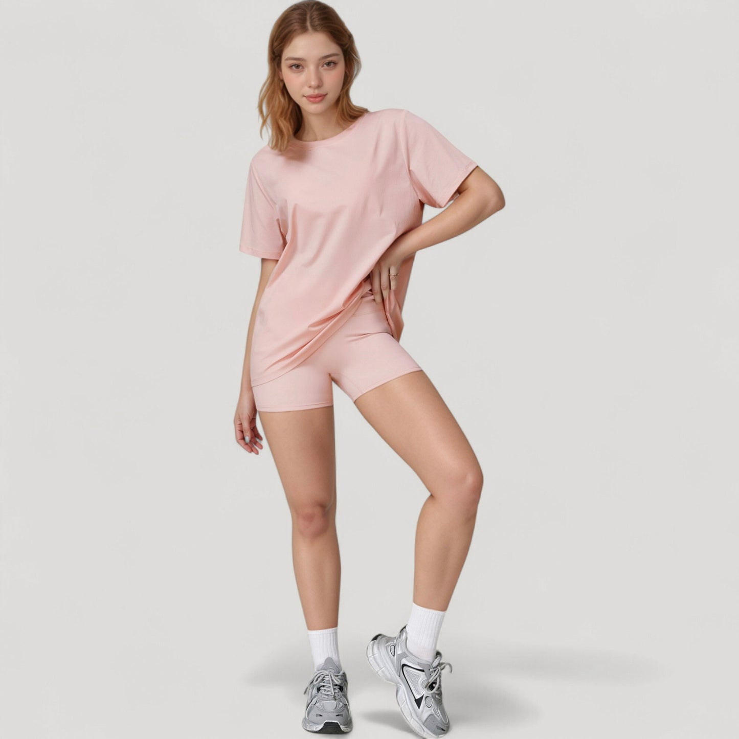 Anna-Kaci Active Women's Relaxed Fit Crew Neck T-Shirt with Short Sleeves and Soft Stretch Fabric for Everyday Comfort