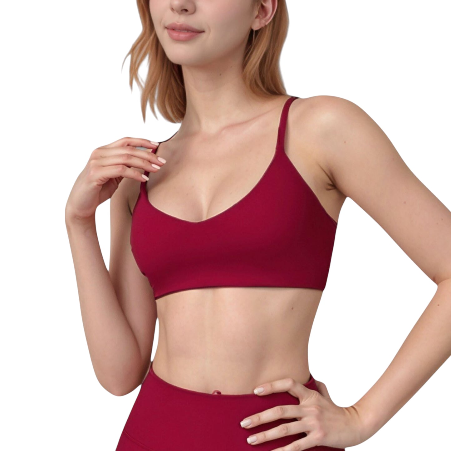 Anna-Kaci Active Women's Scoop Neck Sports Bra with Adjustable Straps and Smooth Stretch Fit