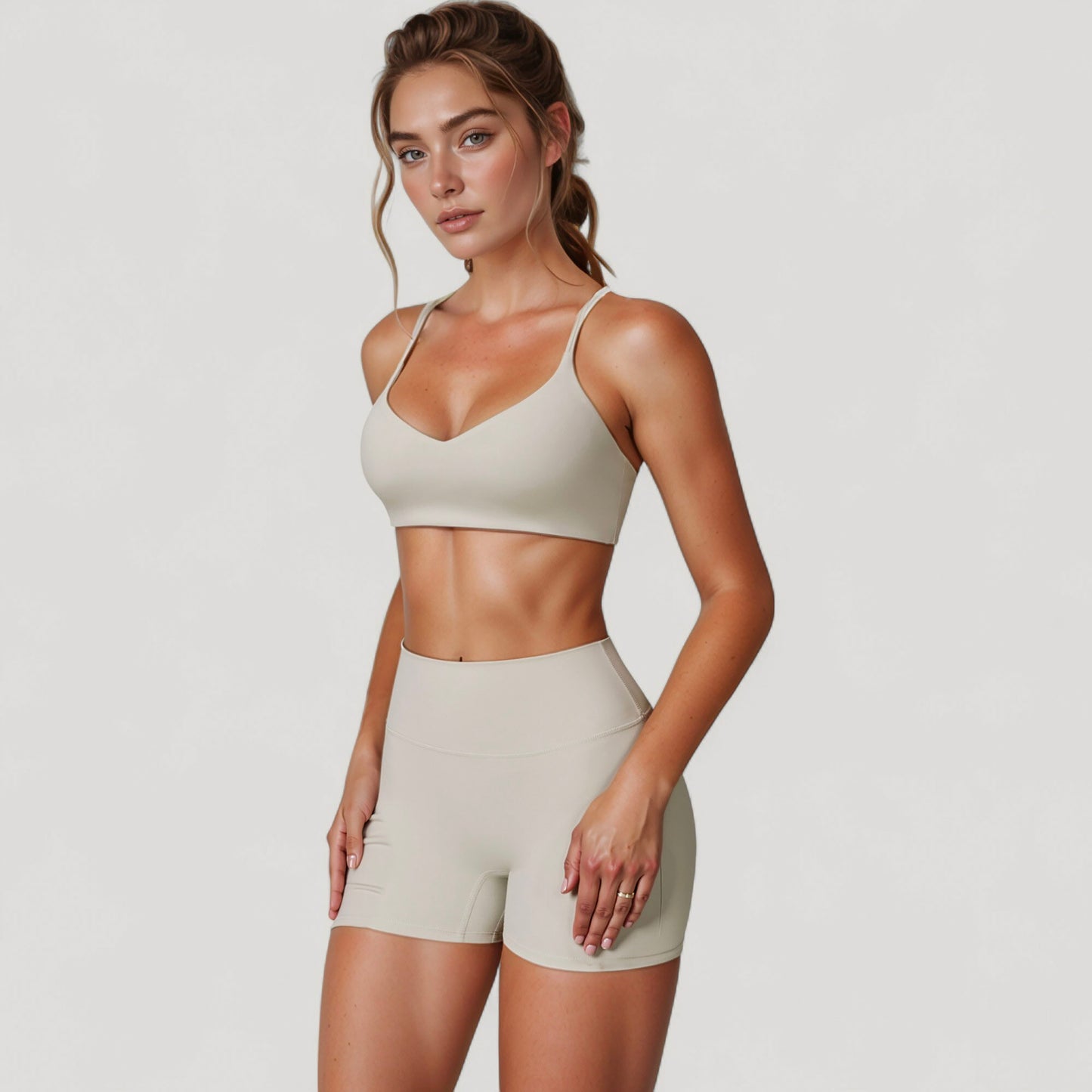 Anna-Kaci Active Women's Scoop Neck Sports Bra with Adjustable Straps and Smooth Stretch Fit