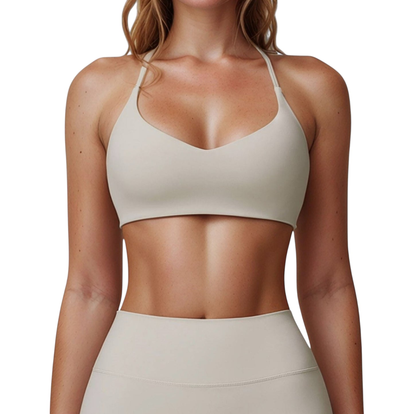 Anna-Kaci Active Women's Scoop Neck Sports Bra with Adjustable Straps and Smooth Stretch Fit