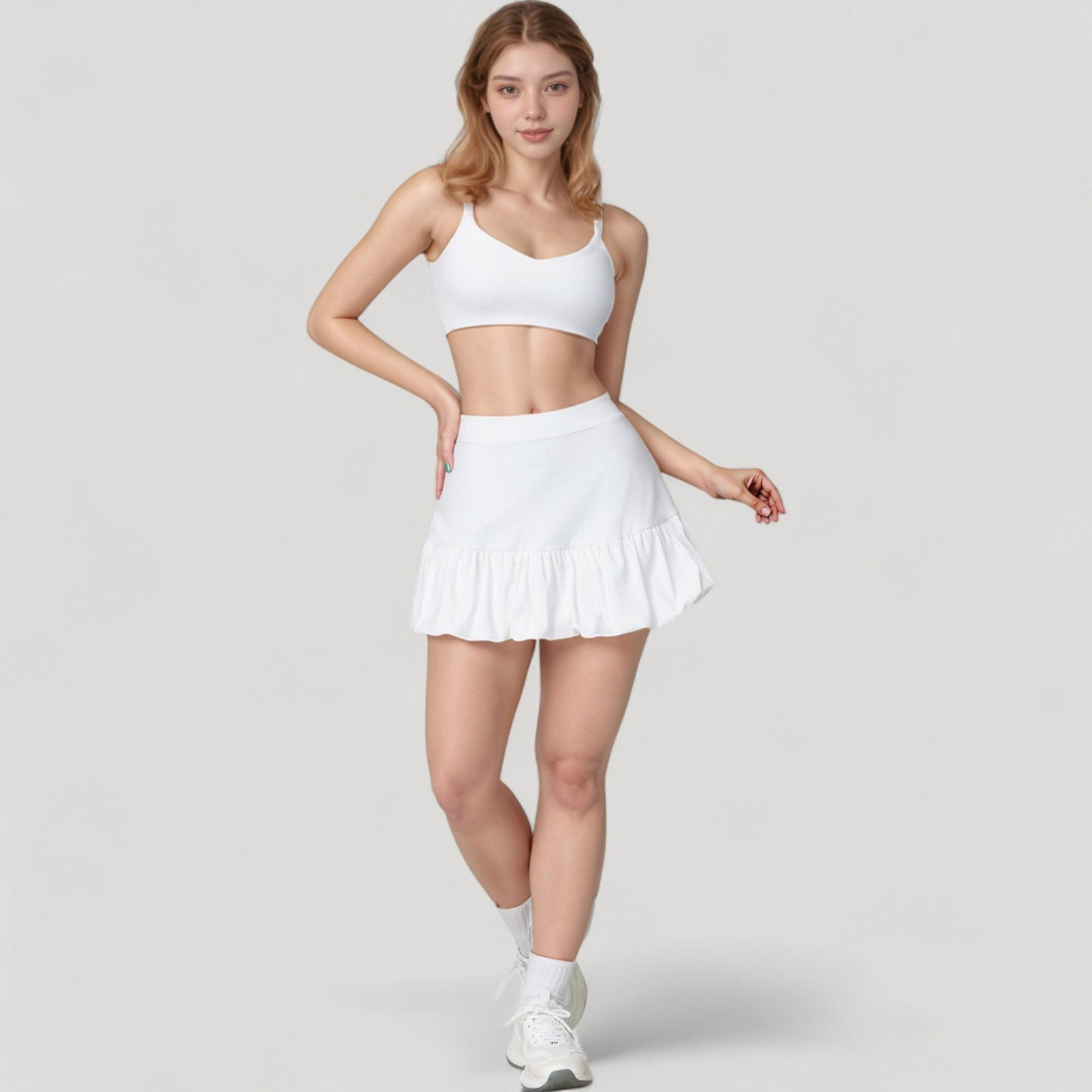 Anna-Kaci Active Women's High Neck Sports Bra with Cutout Back Detail and Wide Underband for Medium Support