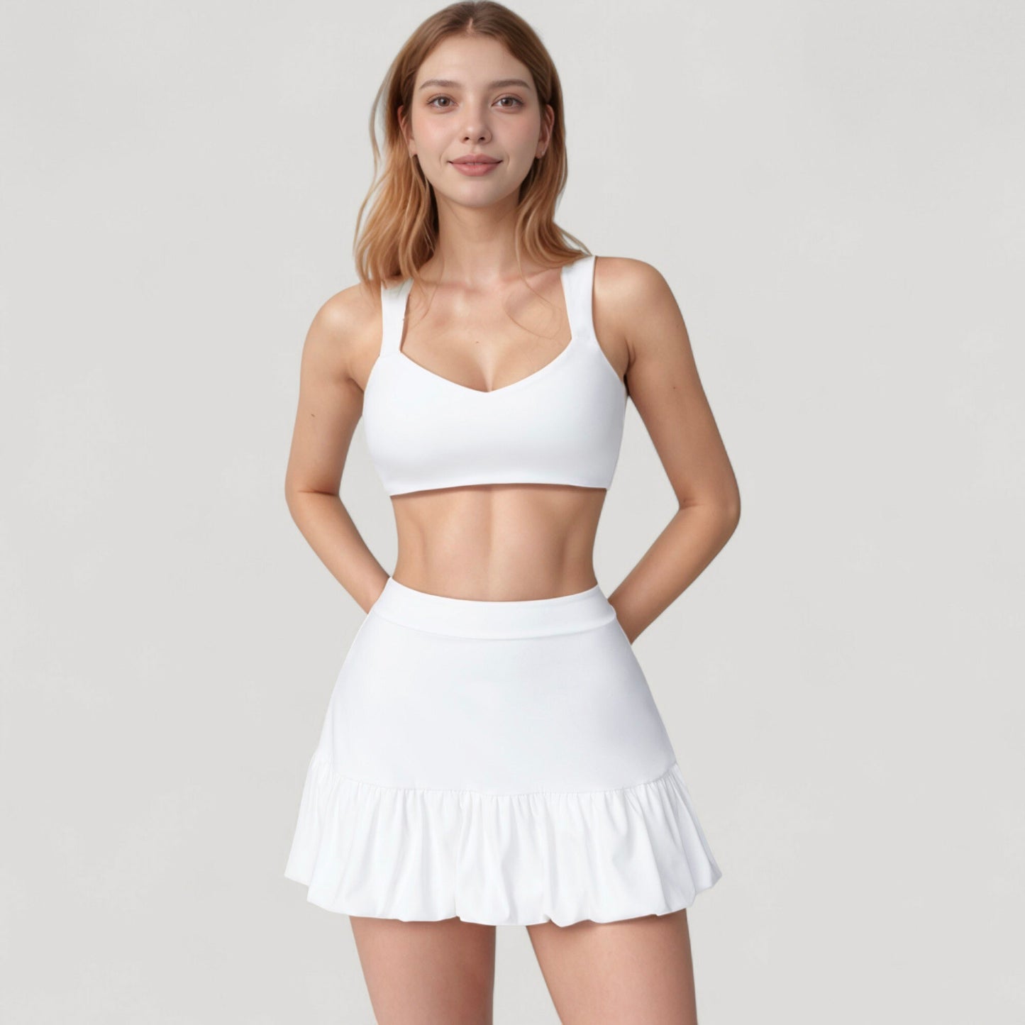 Anna-Kaci Active Women's High Neck Sports Bra with Cutout Back Detail and Wide Underband for Medium Support