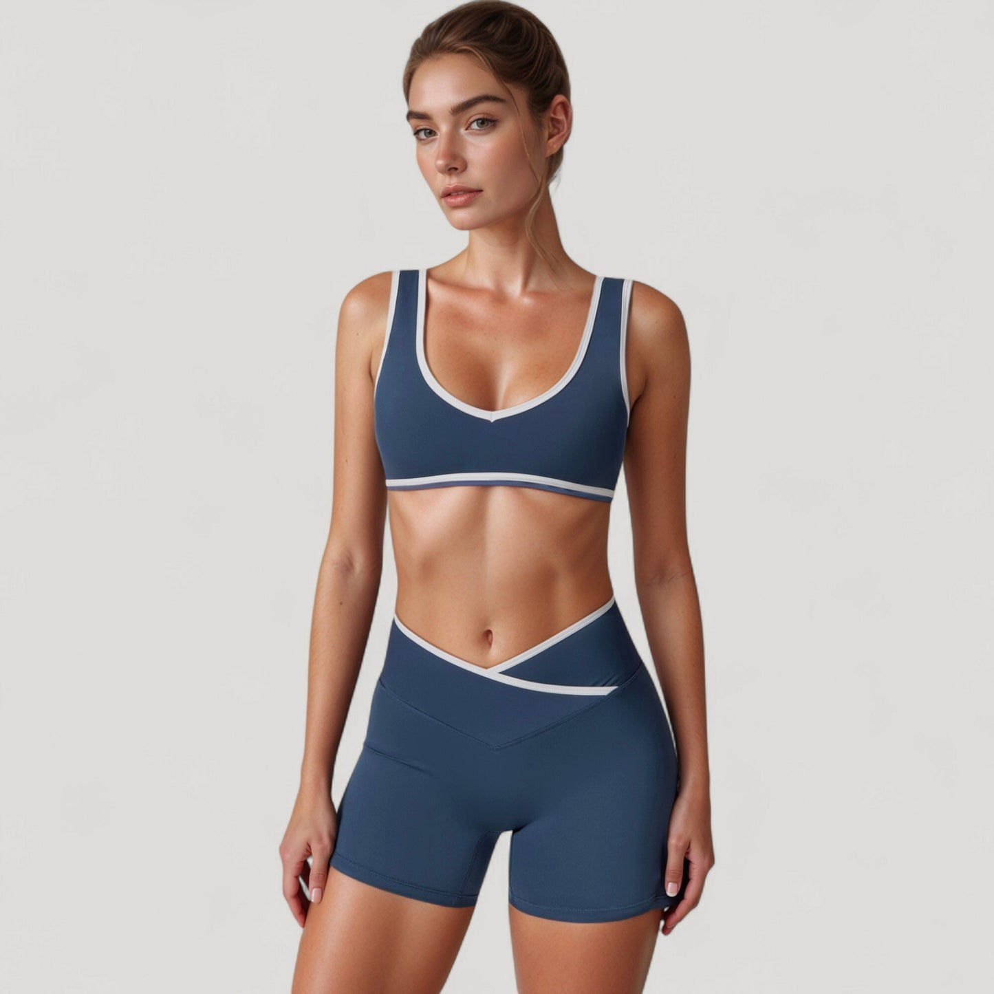 Anna-Kaci Active Women's High Waist Crossover Athletic Shorts with Stretch Fabric and Flattering V Front Waistband