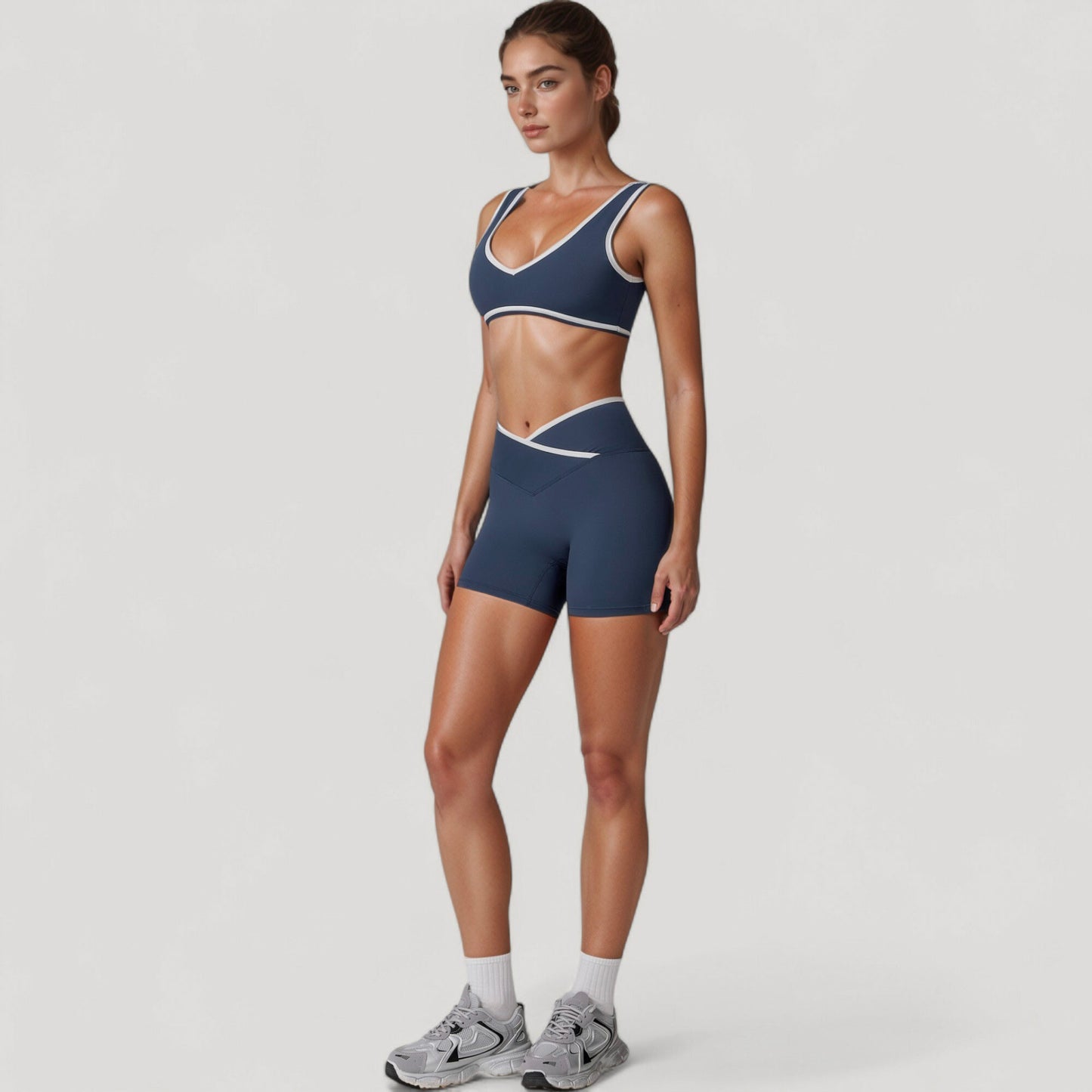 Anna-Kaci Active Women's High Waist Crossover Athletic Shorts with Stretch Fabric and Flattering V Front Waistband