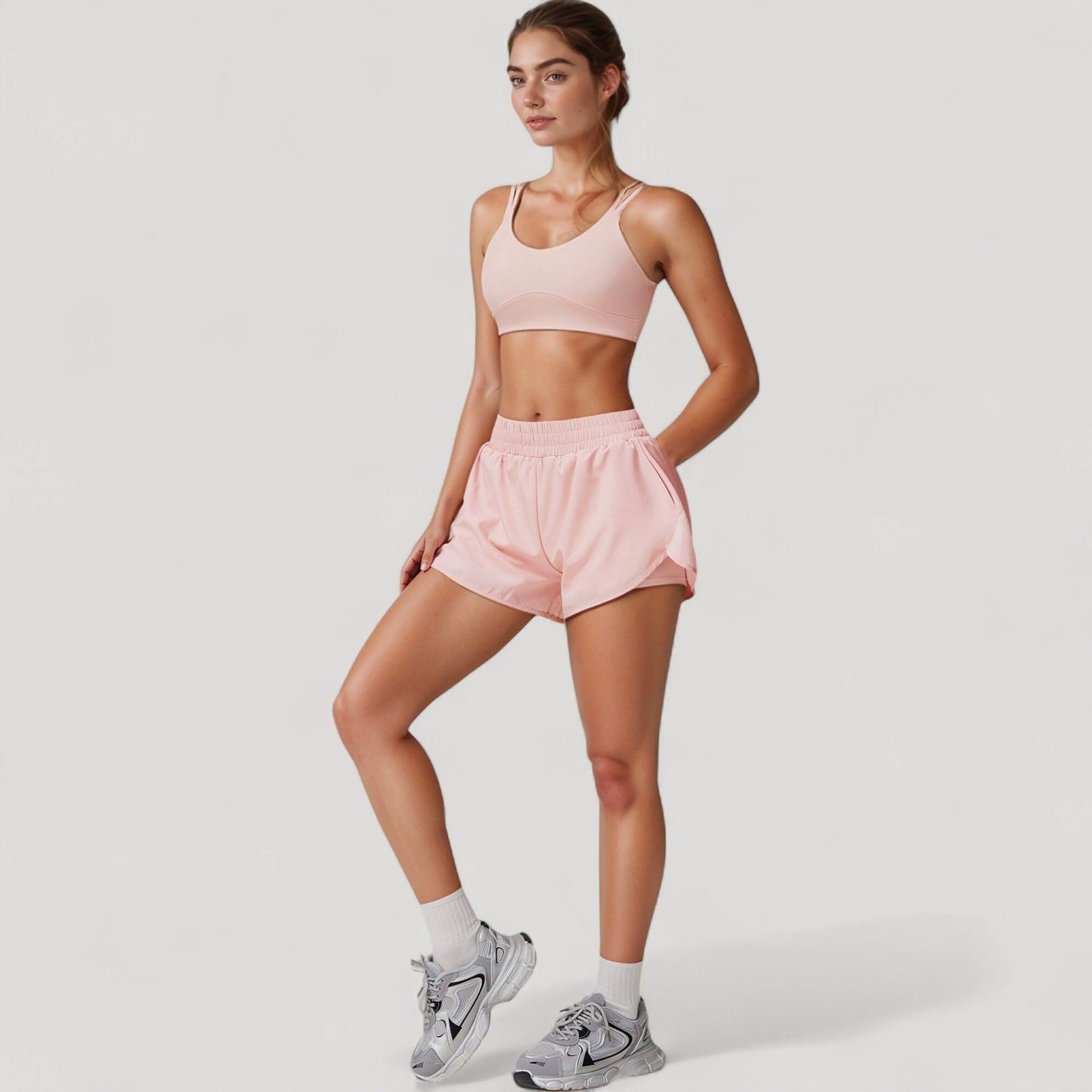 Anna-Kaci Active Women's High Waist Running Shorts with Built-In Liner and Side Pockets for Storage
