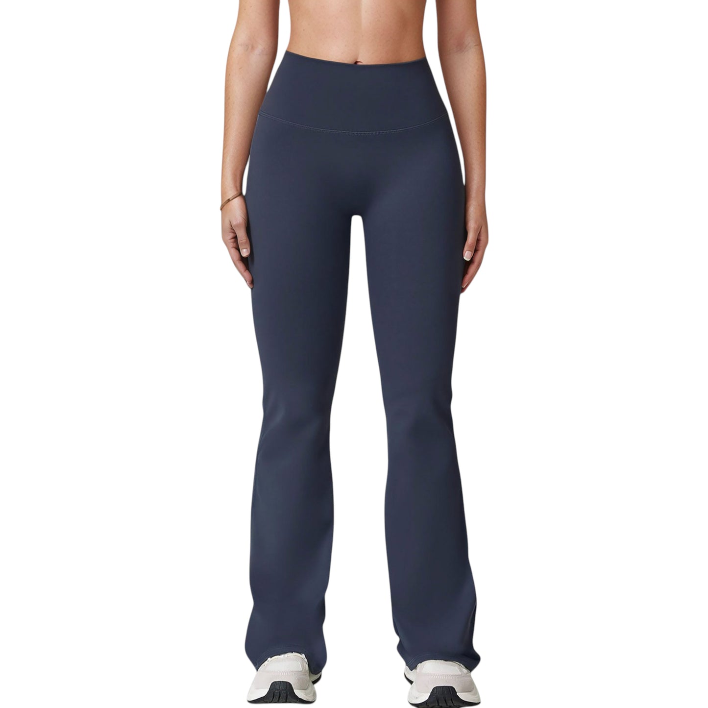 Anna-Kaci Active Women's High Waist Flared Leg Stretch Pants Smooth Fabric Seamless Waistband Active Lounge Bottoms