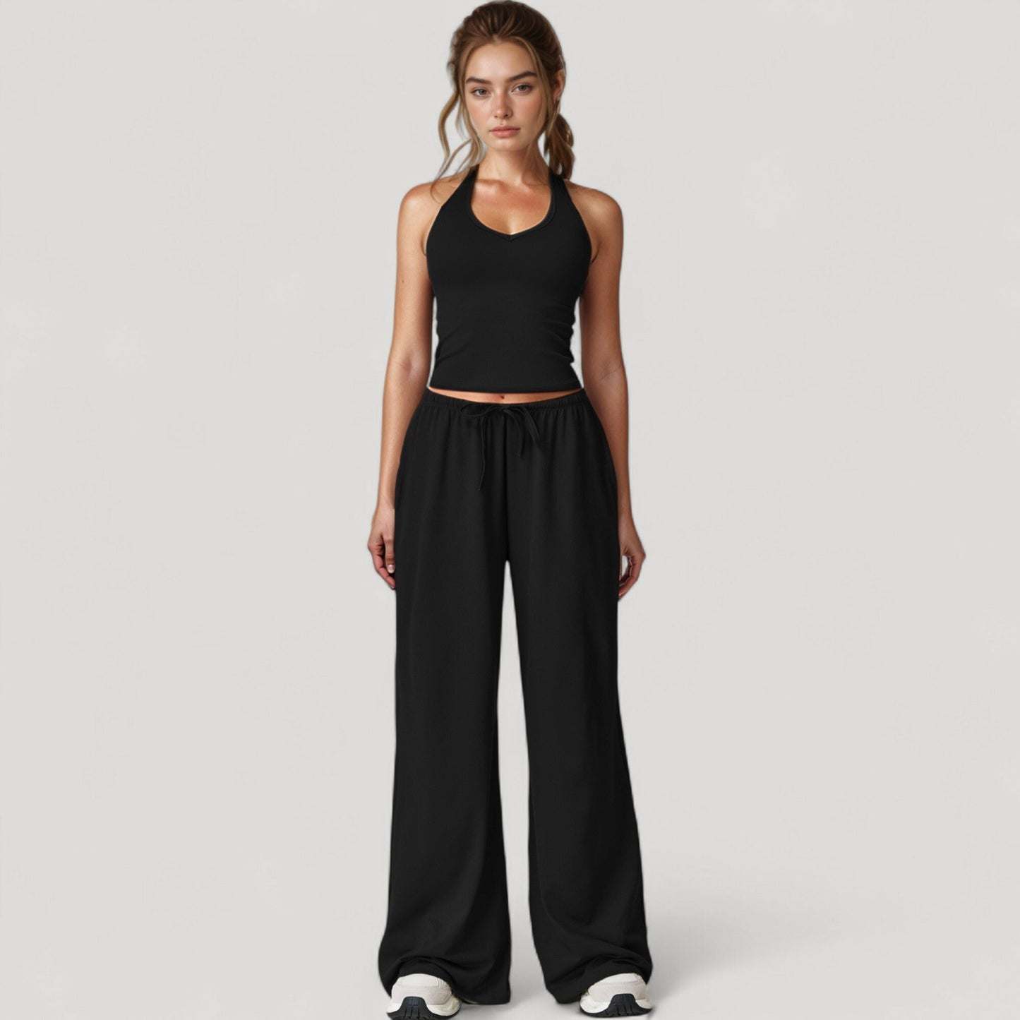 Anna-Kaci Active Women's Wide Leg Lounge Pants with Drawstring Waist and Relaxed Fit for All-Day Comfort