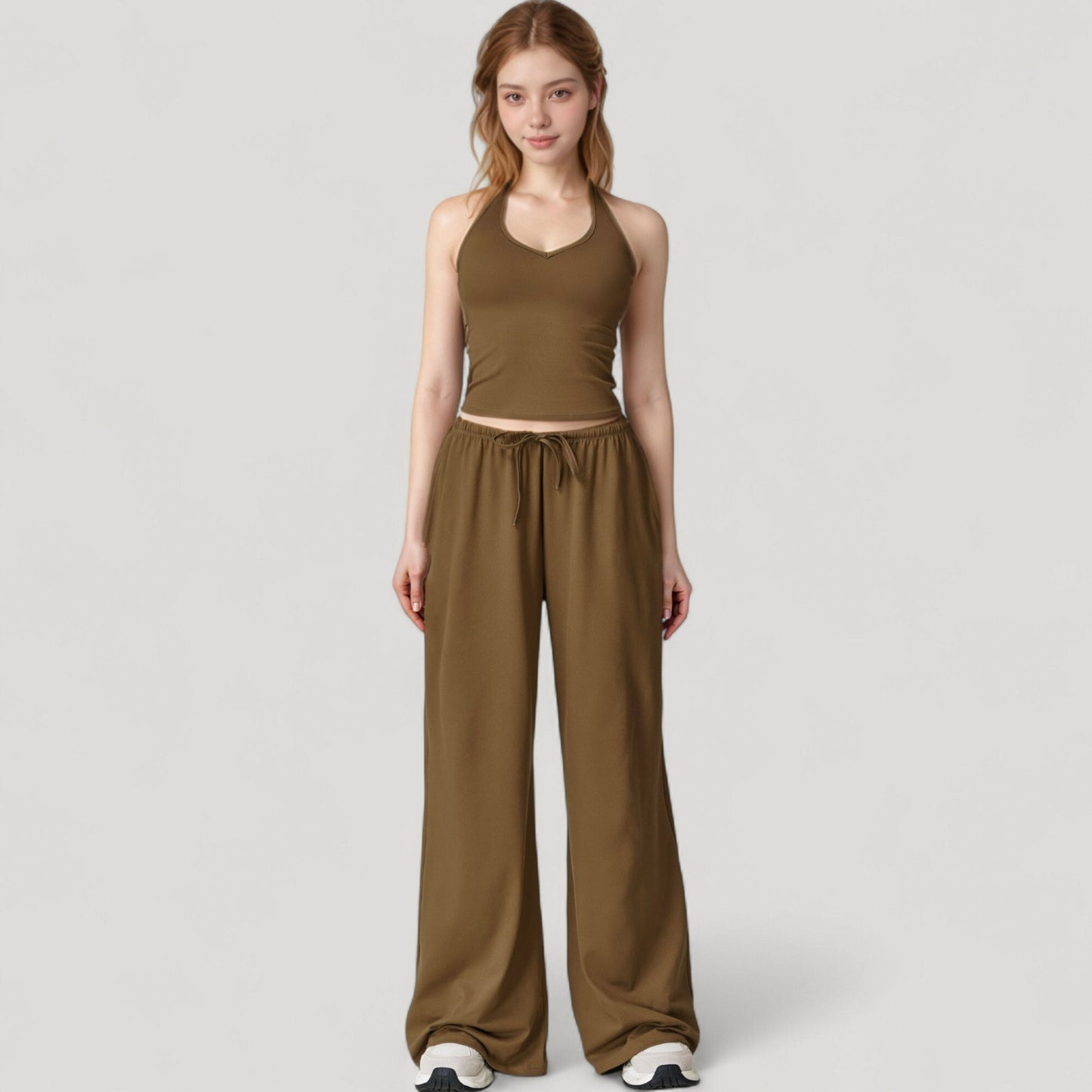 Anna-Kaci Active Women's Wide Leg Lounge Pants with Drawstring Waist and Relaxed Fit for All-Day Comfort